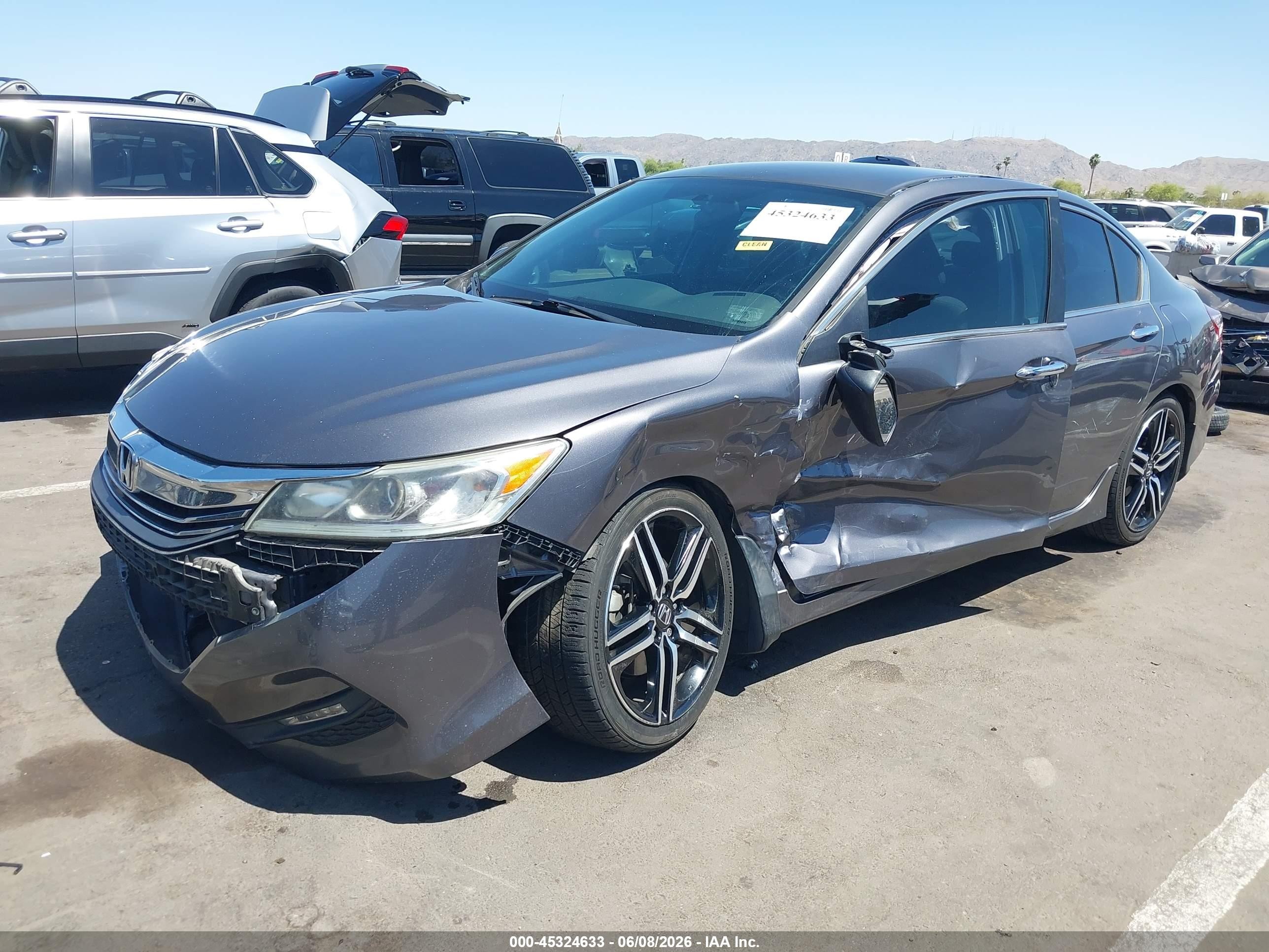 2017 Honda Accord Sport Gray vin: 1HGCR2F52HA271571