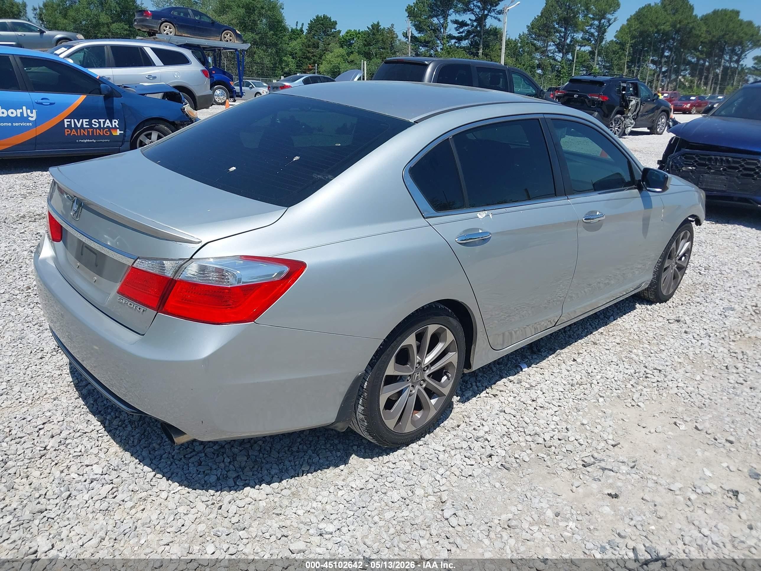 2013 Honda Accord Sport Серебряный vin: 1HGCR2F53DA066318