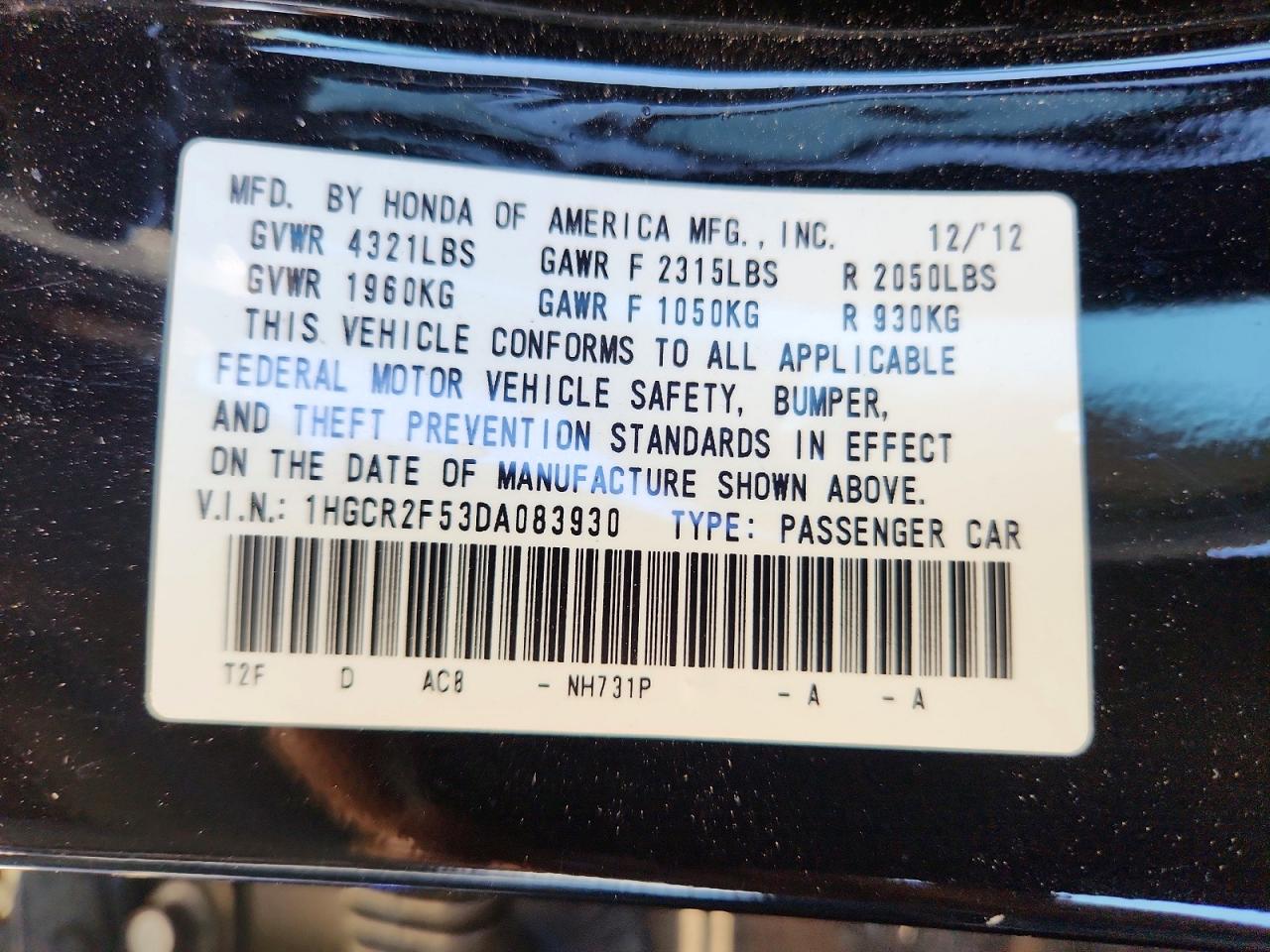 2013 Honda Accord Sport Black vin: 1HGCR2F53DA083930