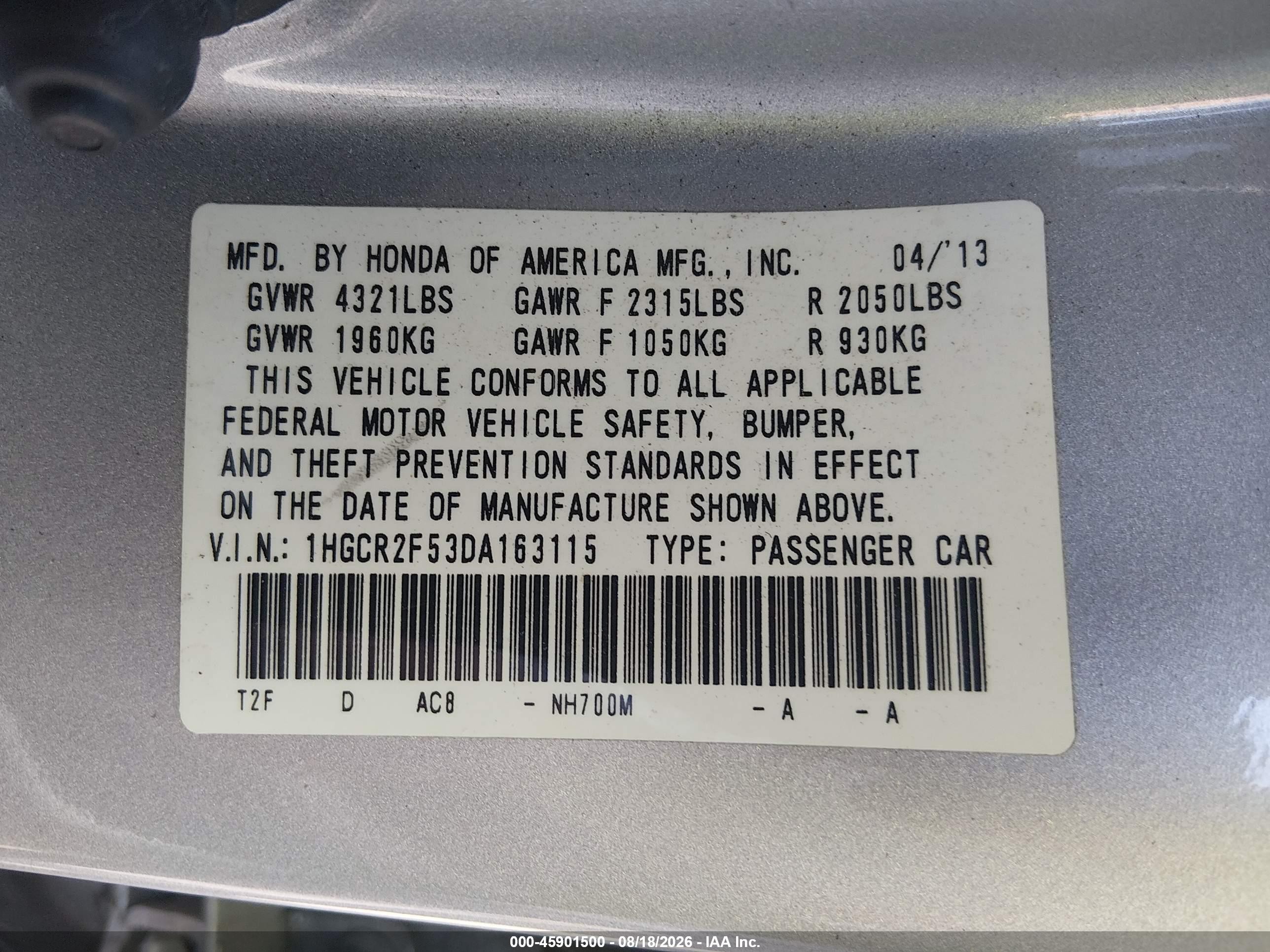 2013 Honda Accord Sport Silver vin: 1HGCR2F53DA163115