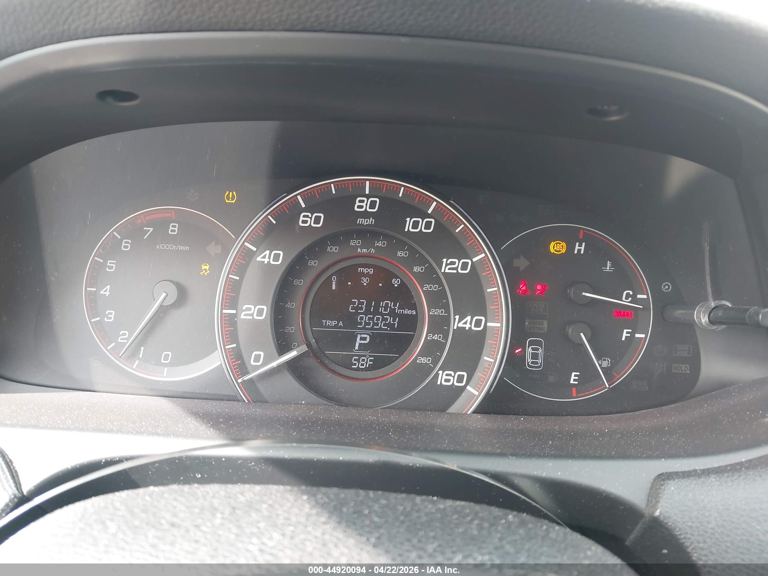 2013 Honda Accord Sport Серый vin: 1HGCR2F53DA233874