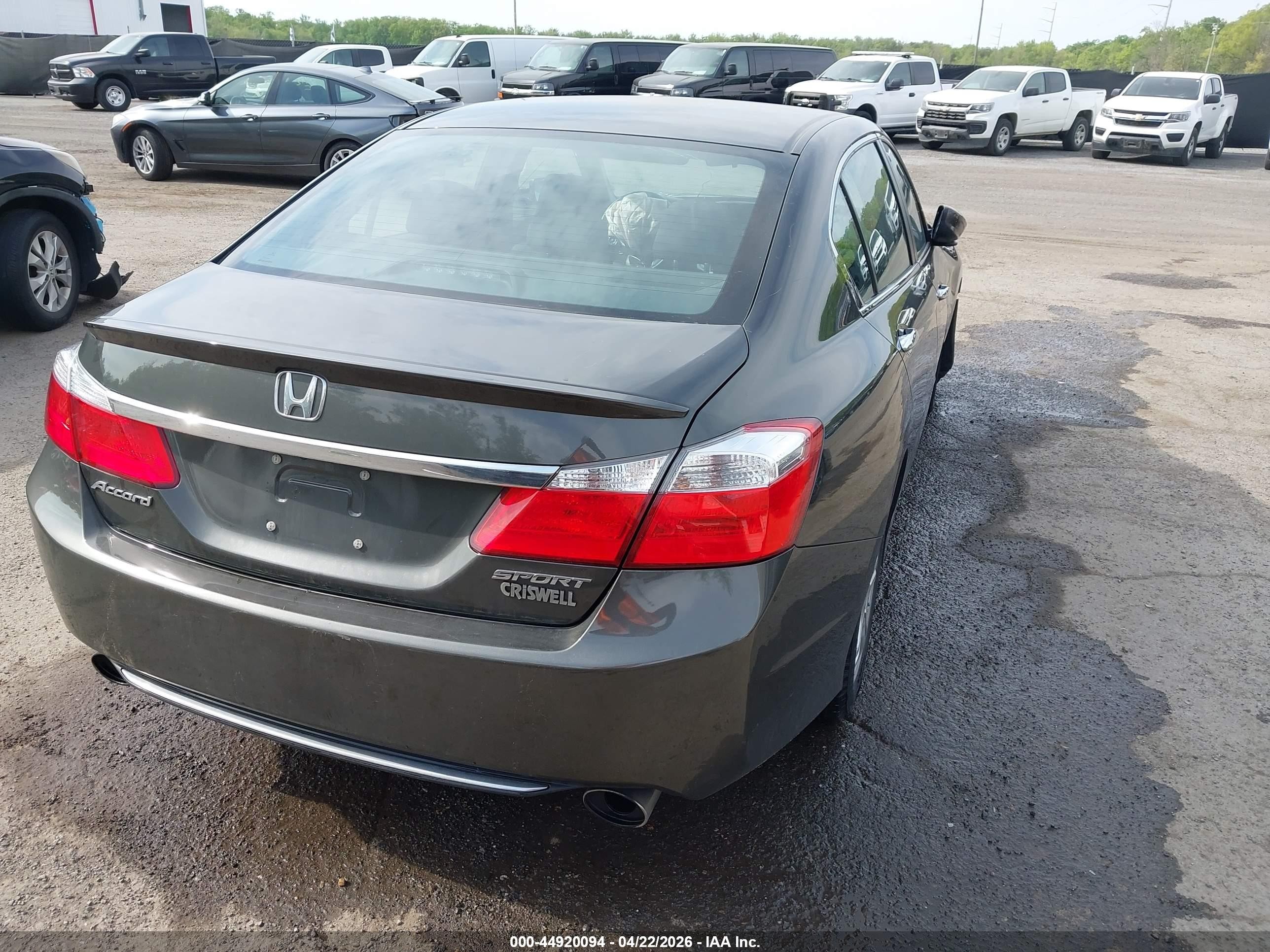 2013 Honda Accord Sport Серый vin: 1HGCR2F53DA233874