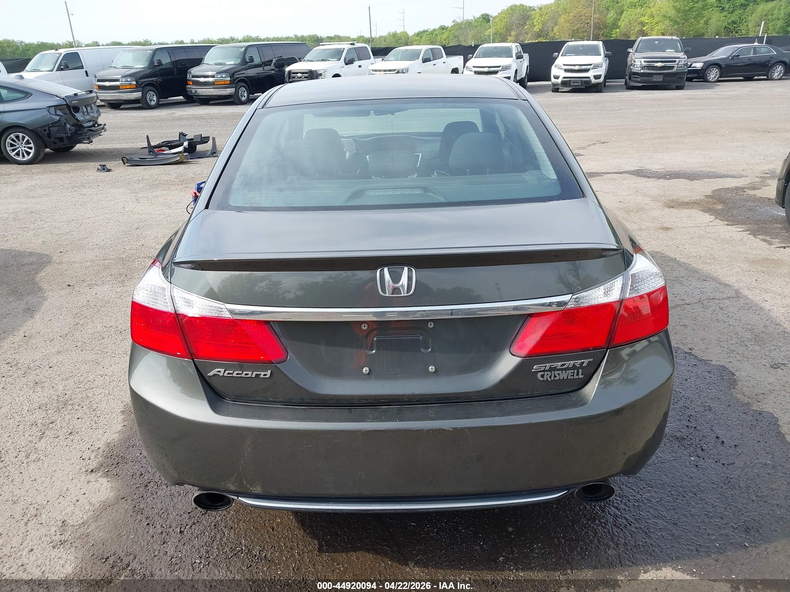 2013 Honda Accord Sport Серый vin: 1HGCR2F53DA233874