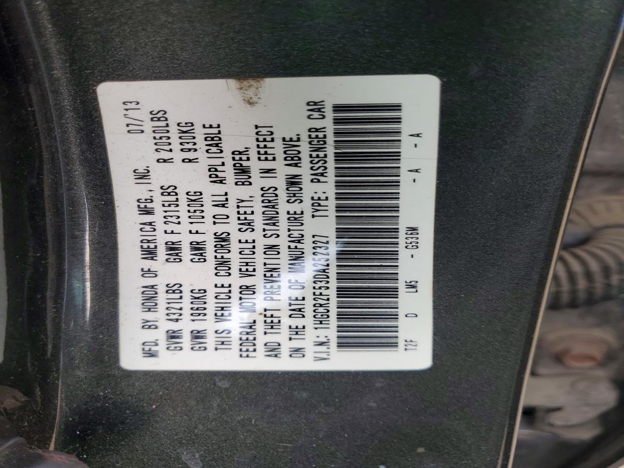 2013 Honda Accord Sport Green vin: 1HGCR2F53DA252327