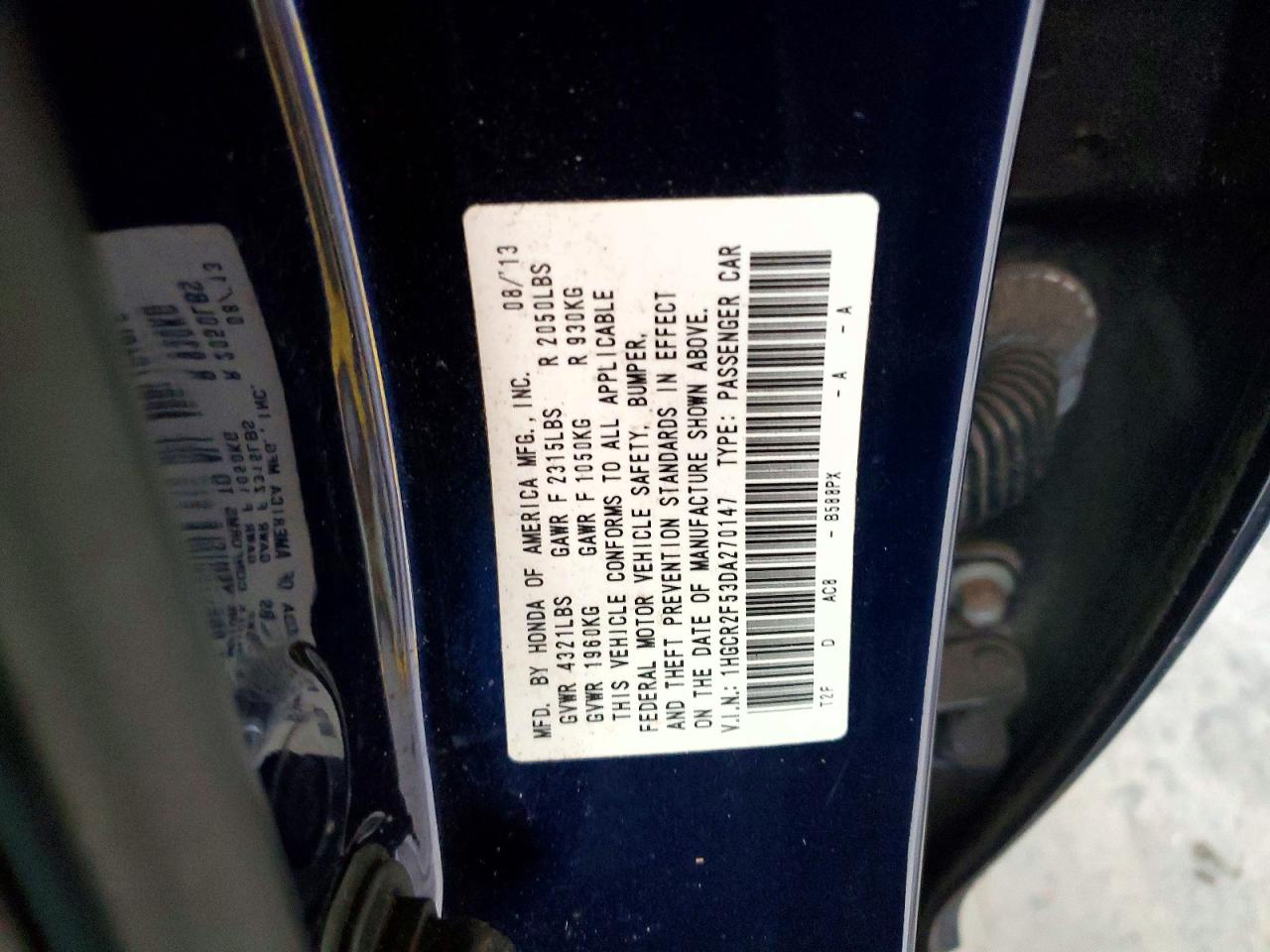 2013 Honda Accord Sport Blue vin: 1HGCR2F53DA270147
