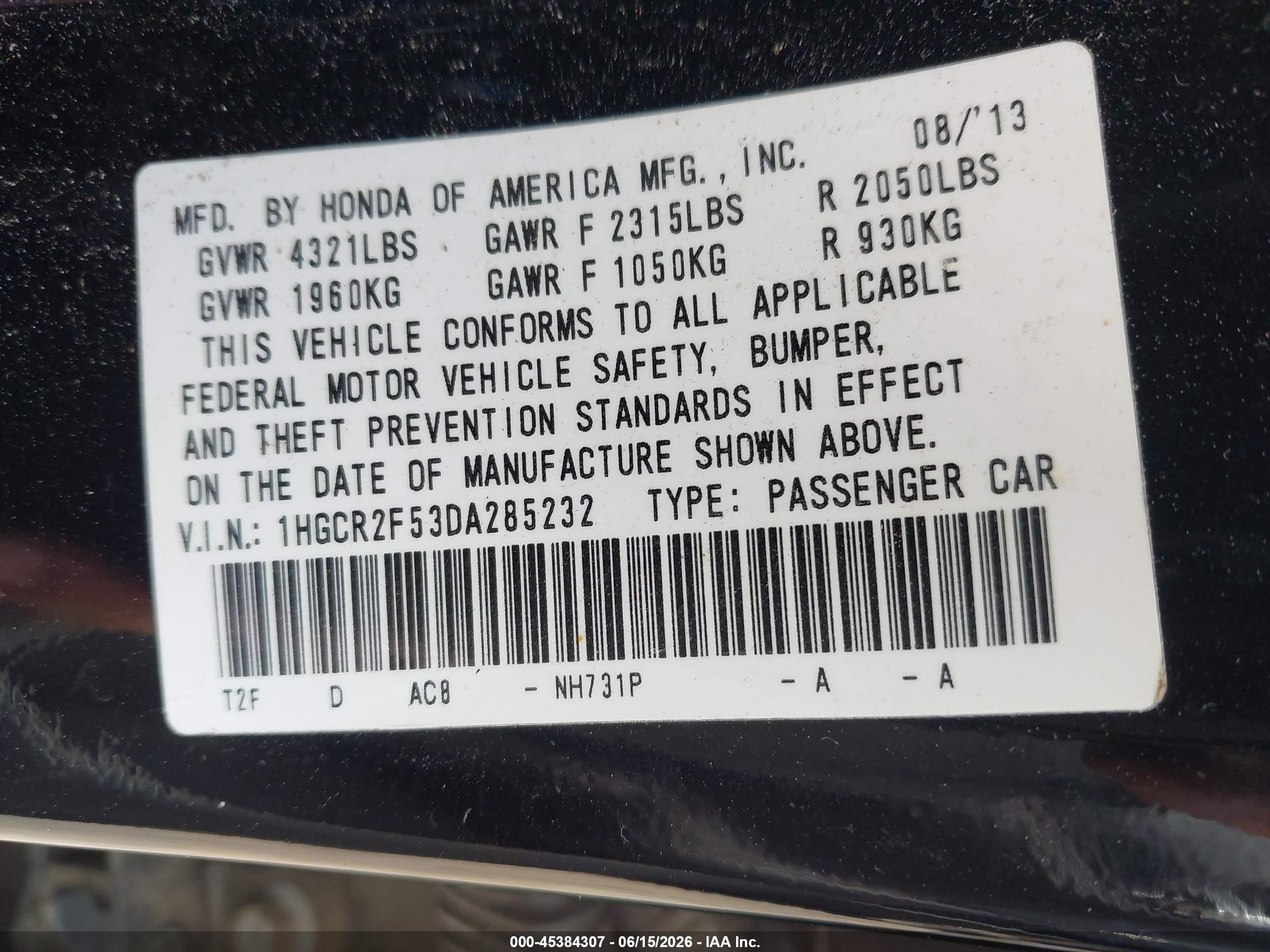 2013 Honda Accord Sport Black vin: 1HGCR2F53DA285232