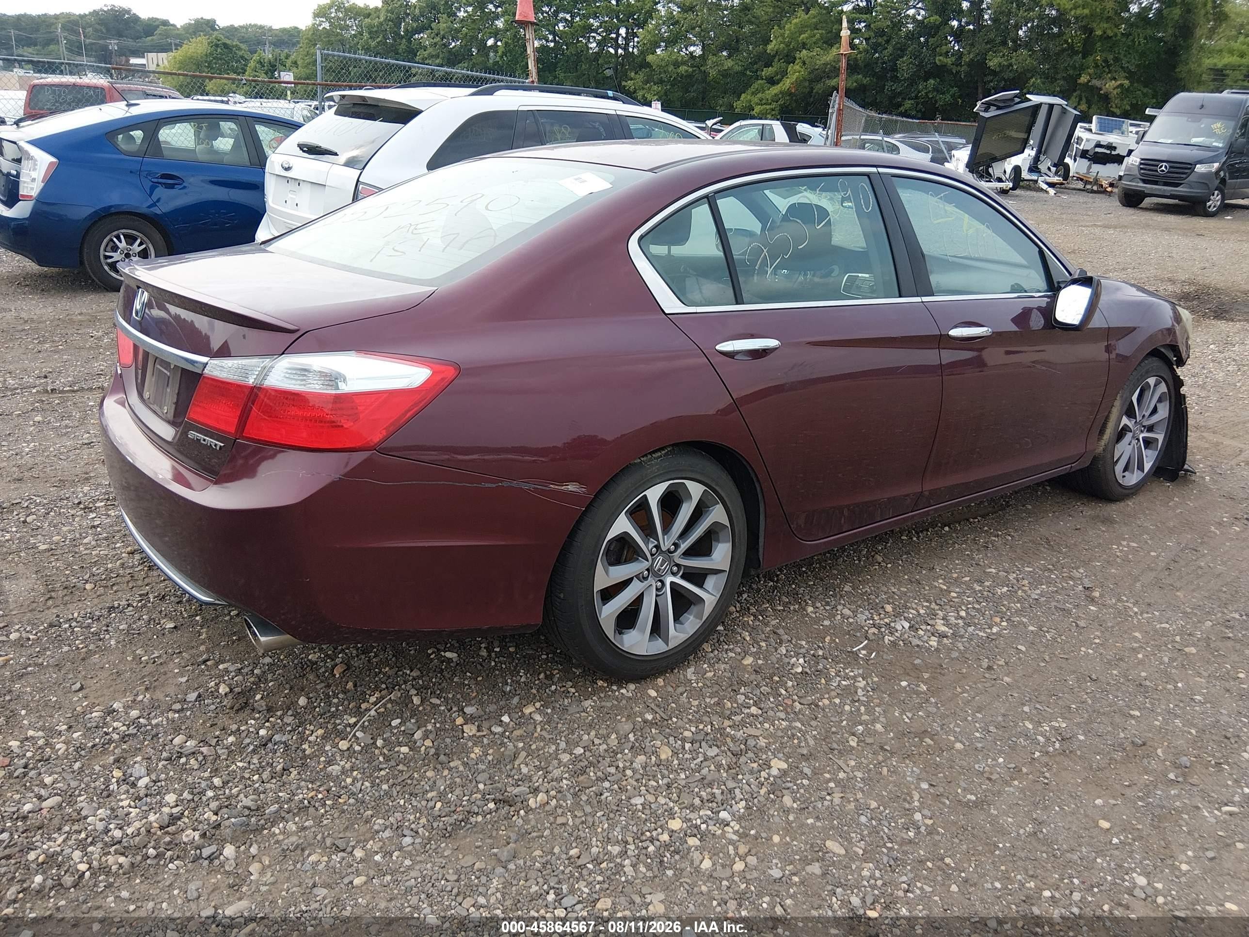 2014 Honda Accord Sport Maroon vin: 1HGCR2F53EA007187
