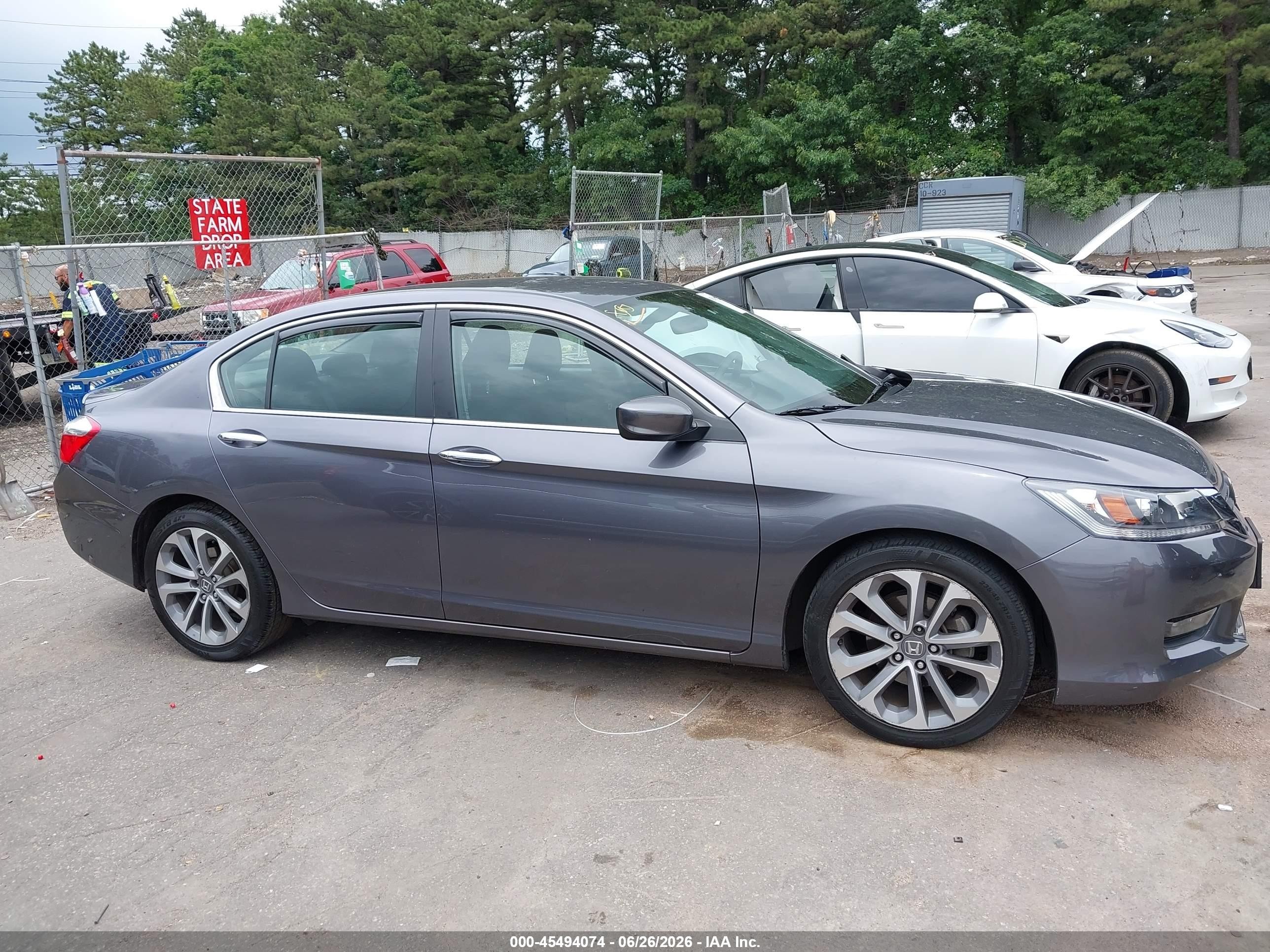 2014 Honda Accord Sport Серый vin: 1HGCR2F53EA084092