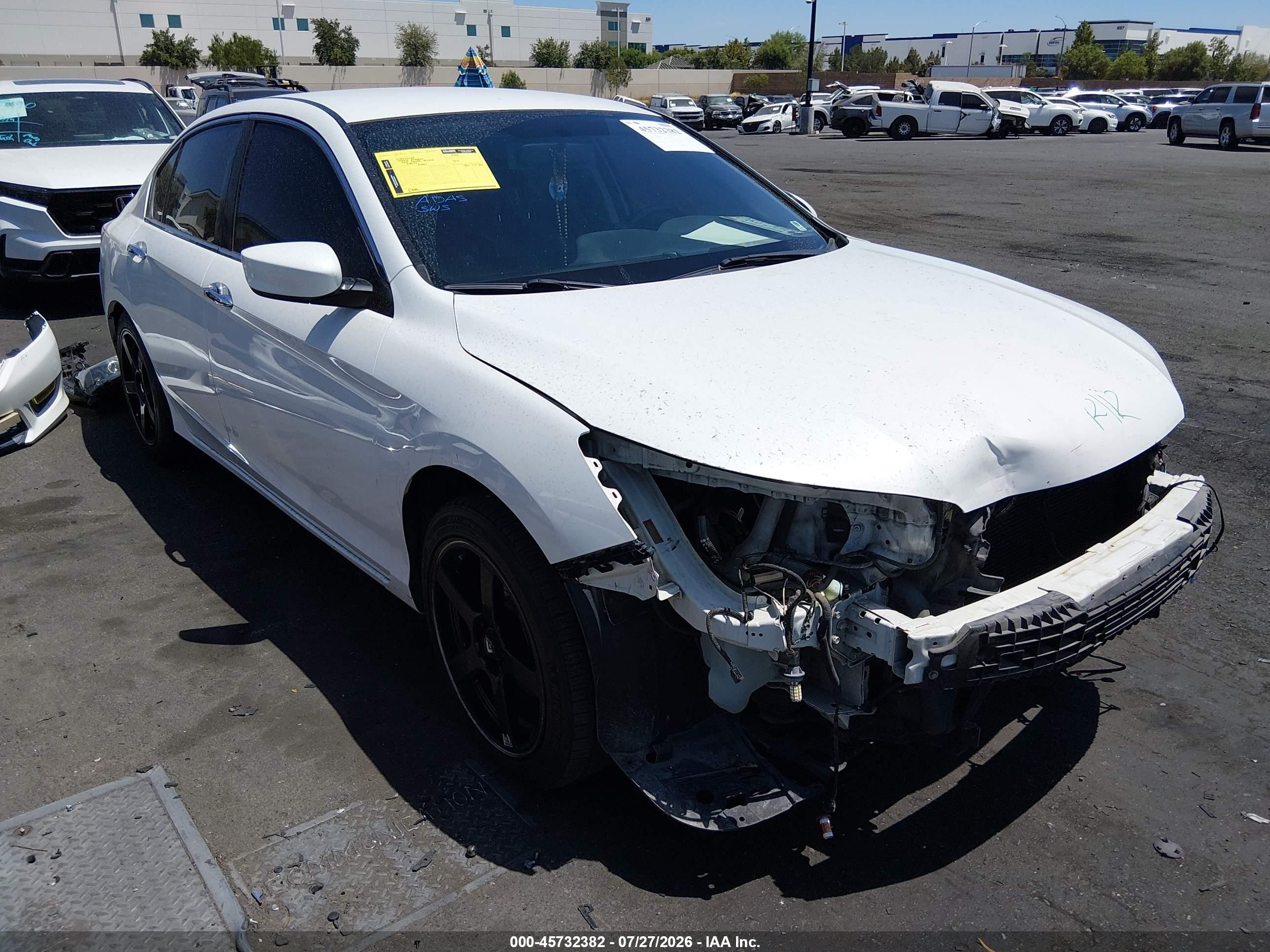 2015 Honda Accord Sport White vin: 1HGCR2F53FA008969
