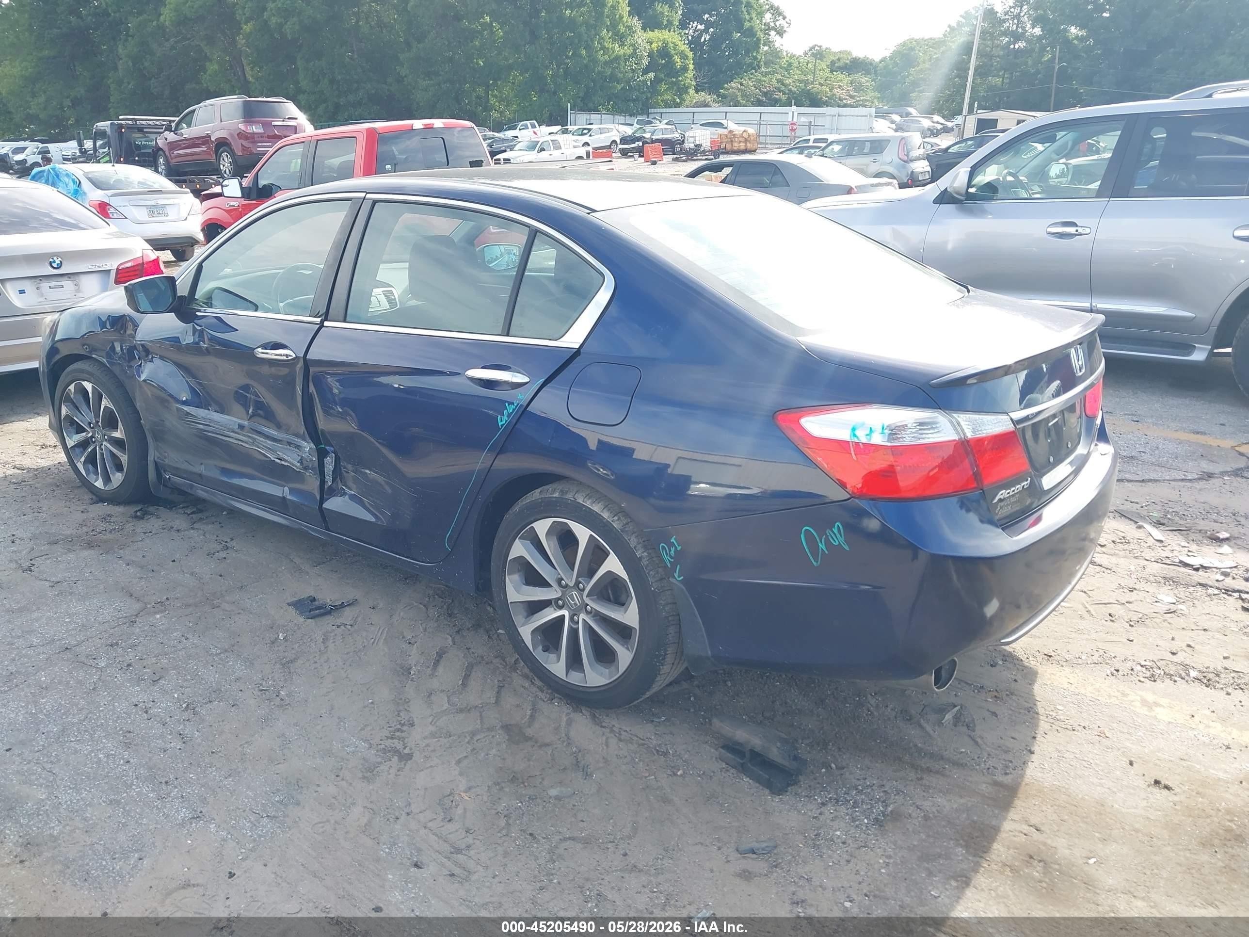 2015 Honda Accord Sport Blue vin: 1HGCR2F53FA066743