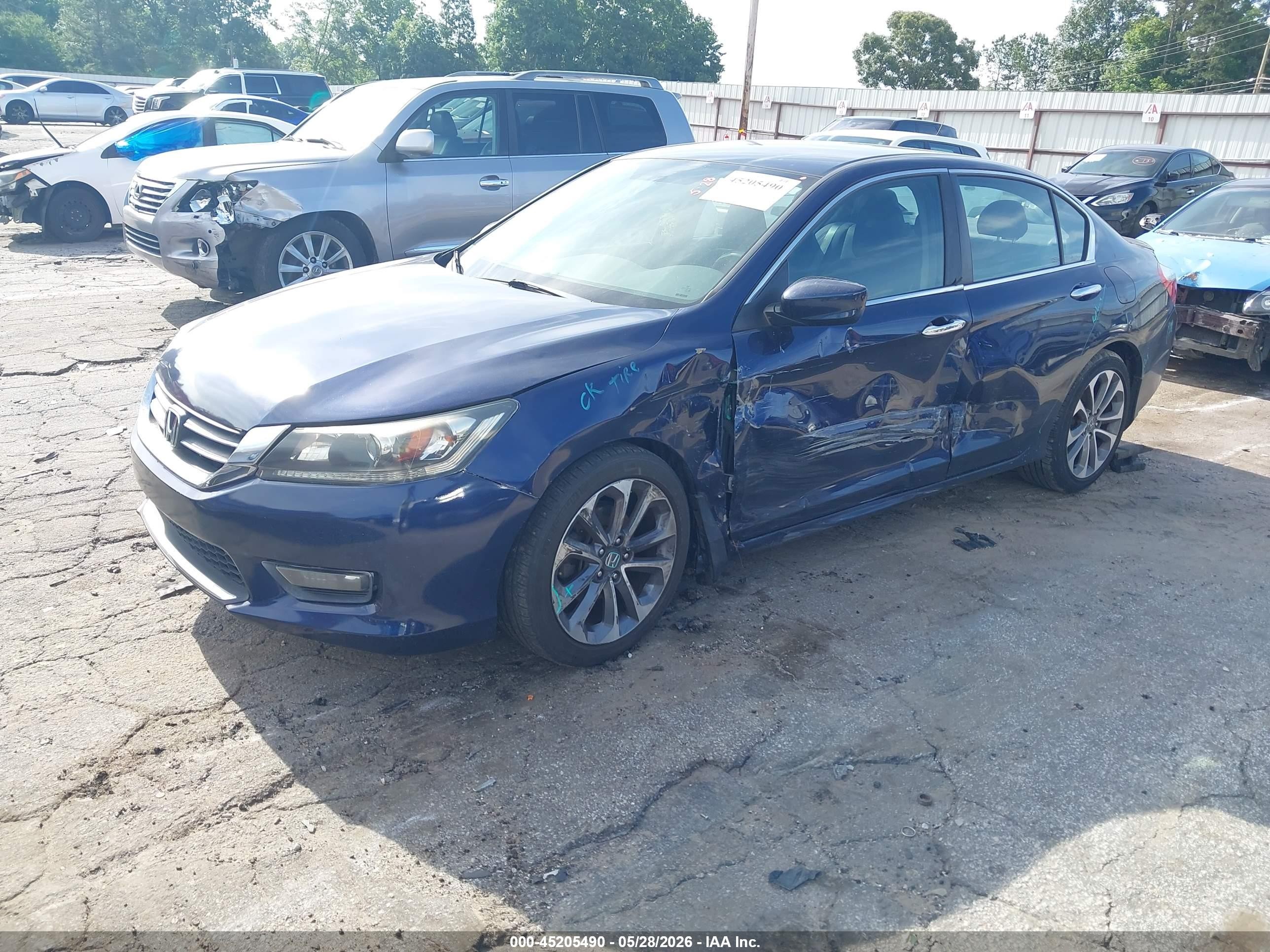 2015 Honda Accord Sport Blue vin: 1HGCR2F53FA066743