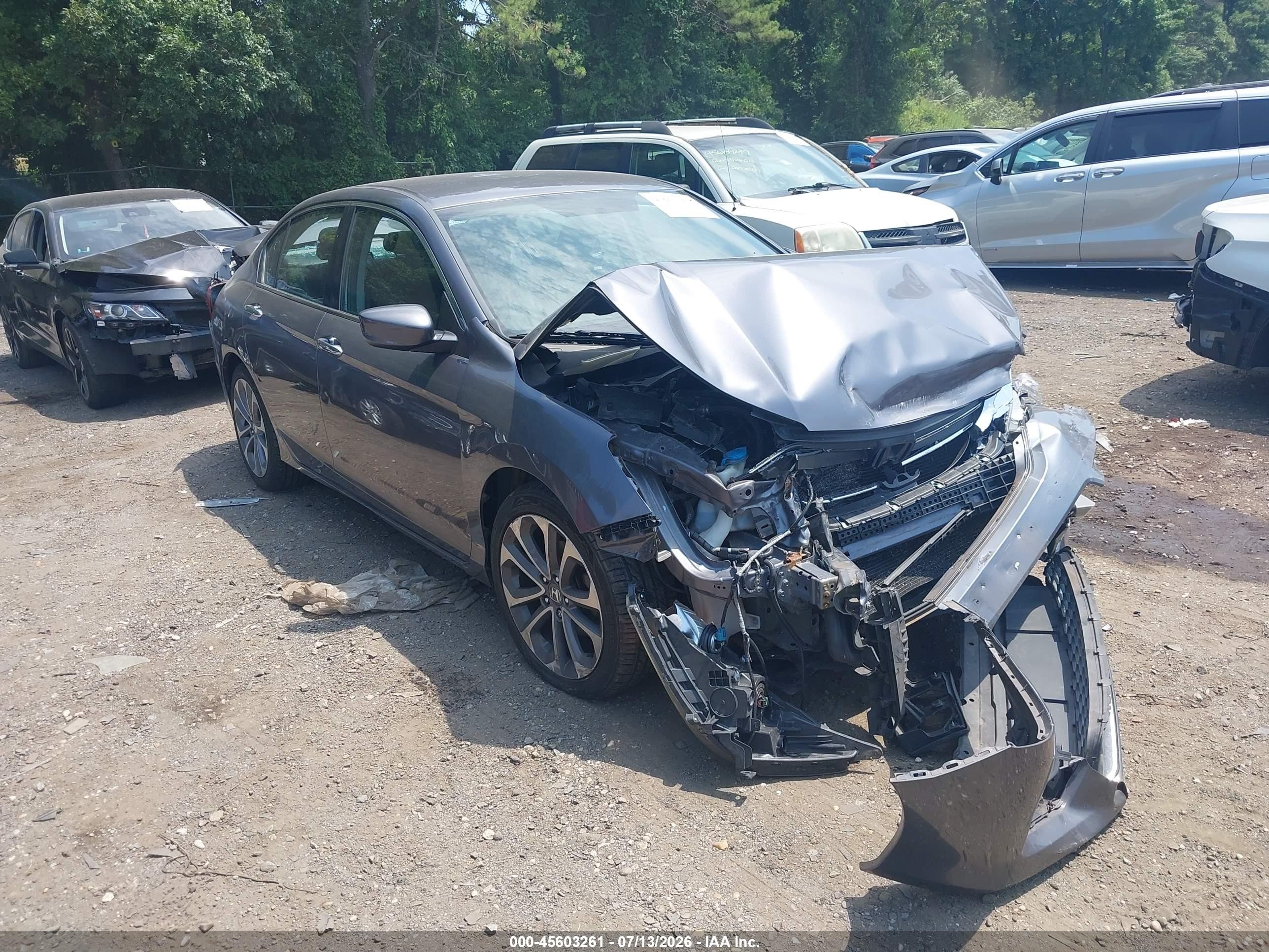 2015 Honda Accord Sport Gray vin: 1HGCR2F53FA072297