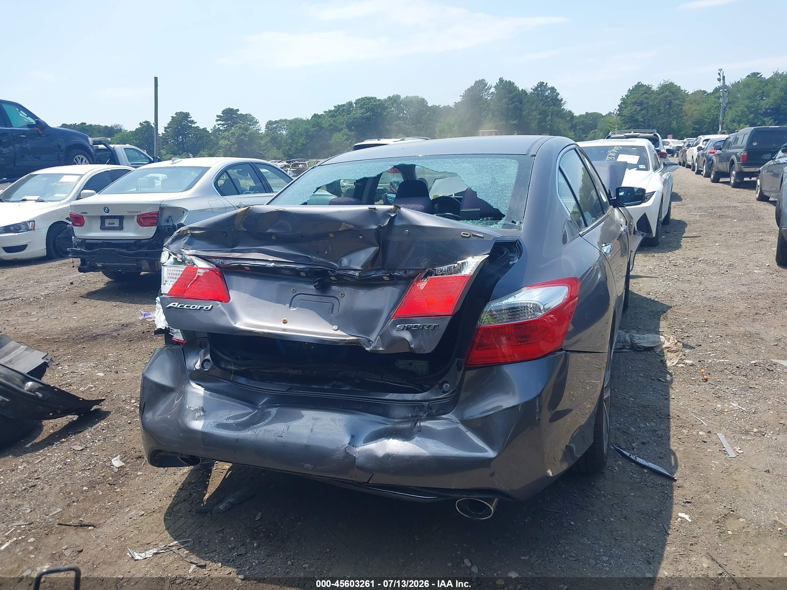 2015 Honda Accord Sport Gray vin: 1HGCR2F53FA072297