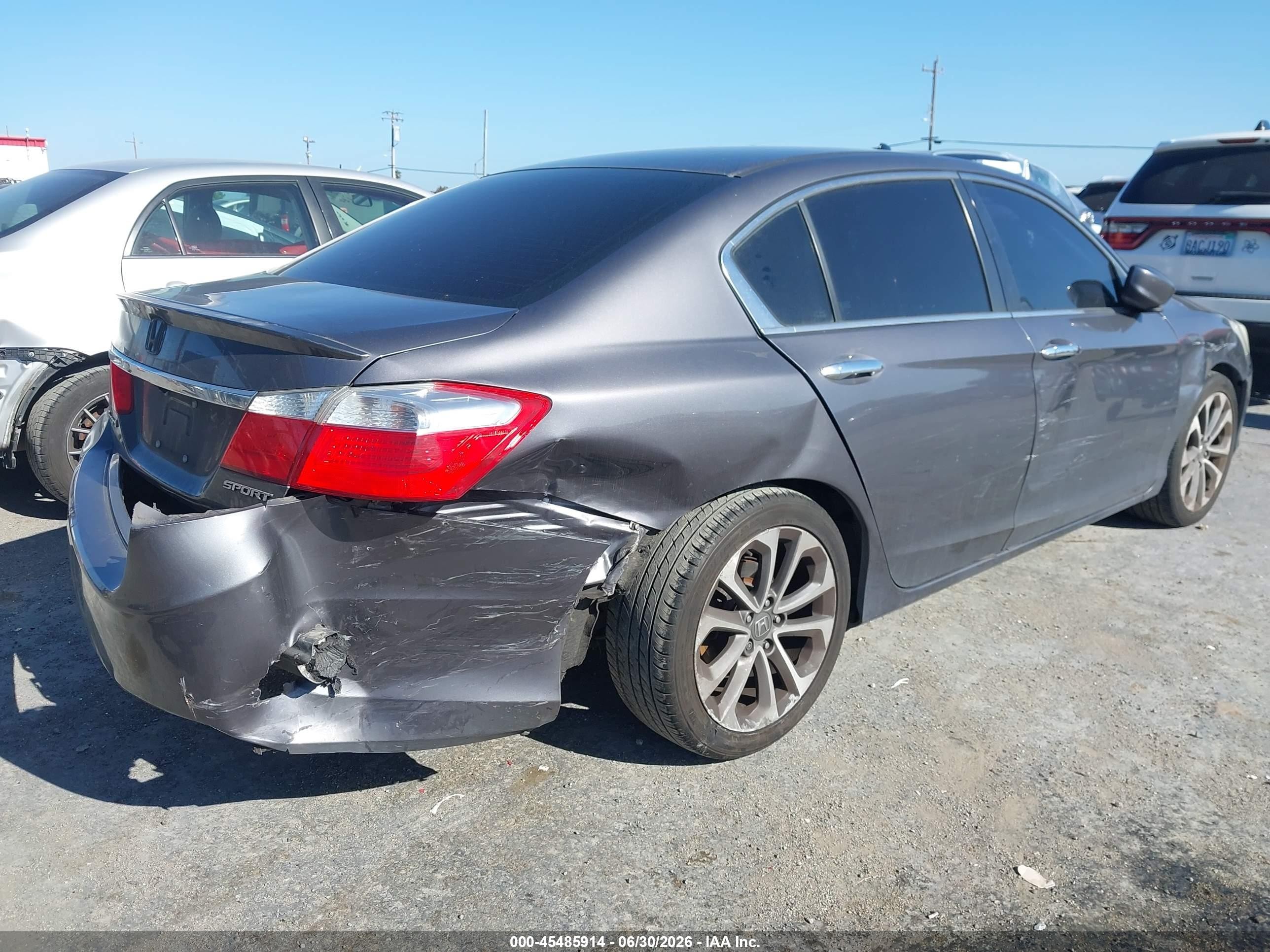 2015 Honda Accord Sport Gray vin: 1HGCR2F53FA148889