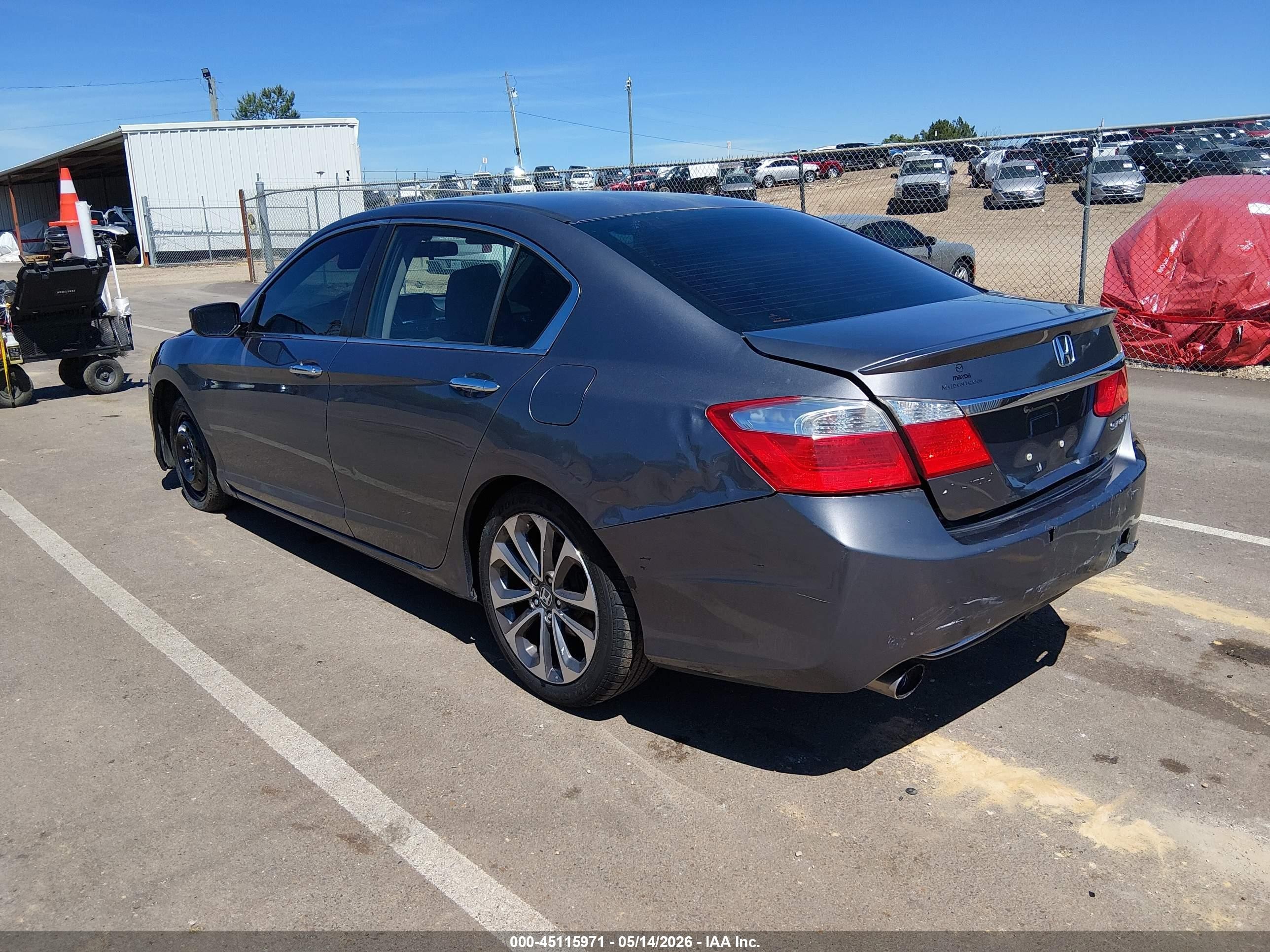2015 Honda Accord Sport Серый vin: 1HGCR2F53FA257580