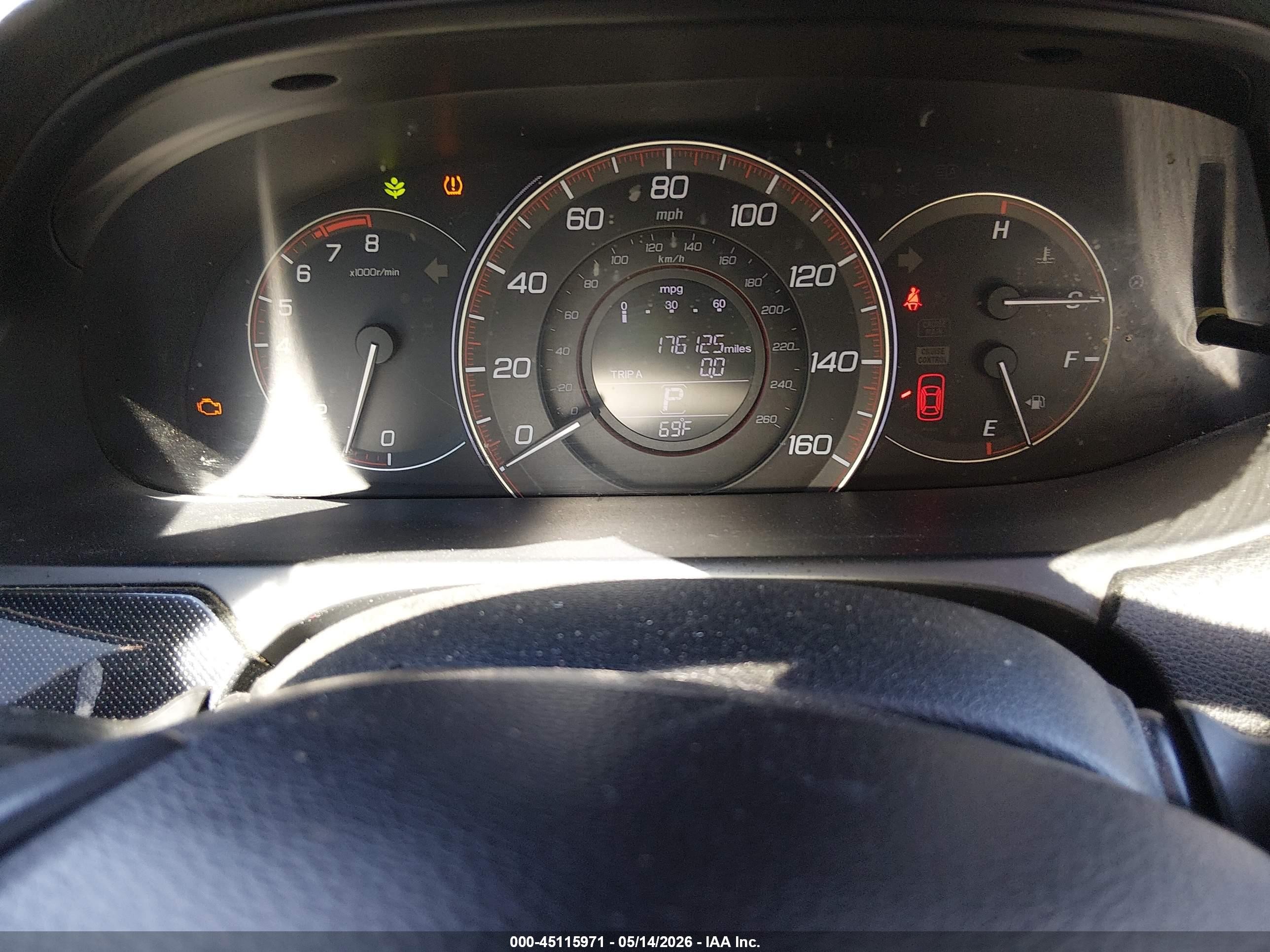 2015 Honda Accord Sport Серый vin: 1HGCR2F53FA257580