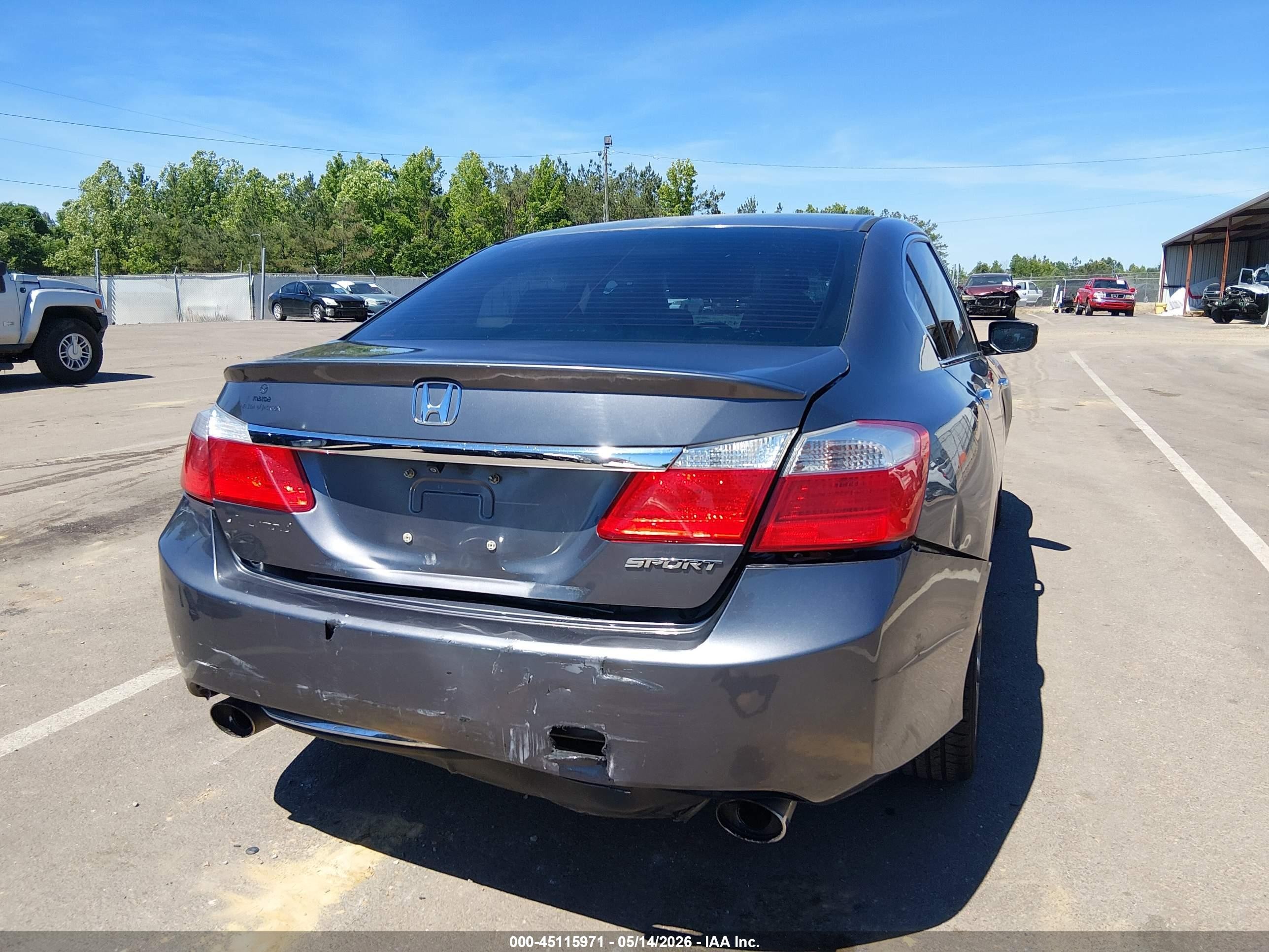 2015 Honda Accord Sport Серый vin: 1HGCR2F53FA257580