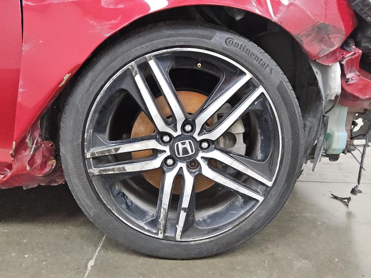 2017 Honda Accord Sport Red vin: 1HGCR2F53HA298682 Damage: Right Front Wheel, Curb Rash, > 12 Inches