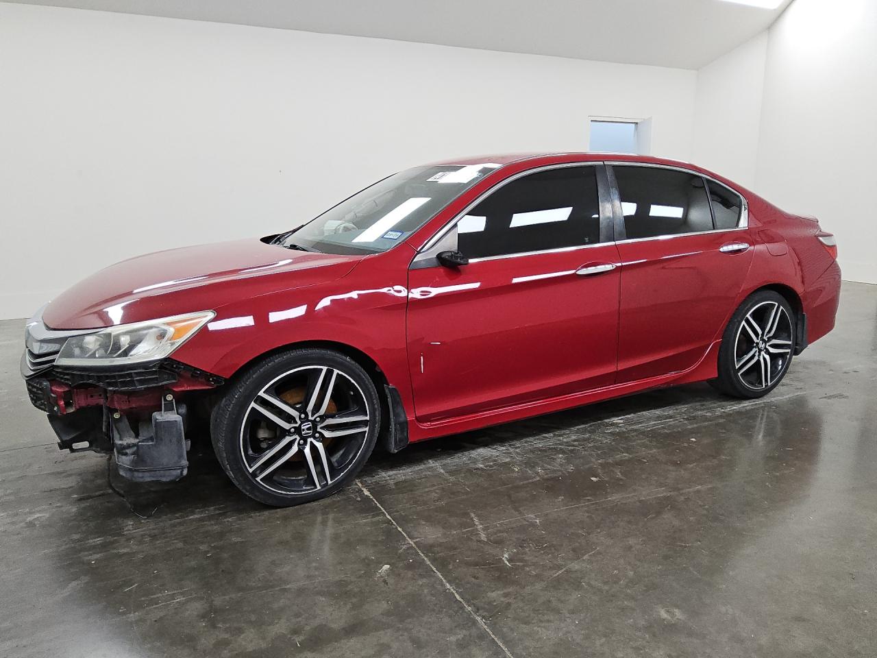 2017 Honda Accord Sport Red vin: 1HGCR2F53HA298682 Damage: Left Front Fender, Dent(S) W/No Paint Dmg, 1/2 To 1 Inch