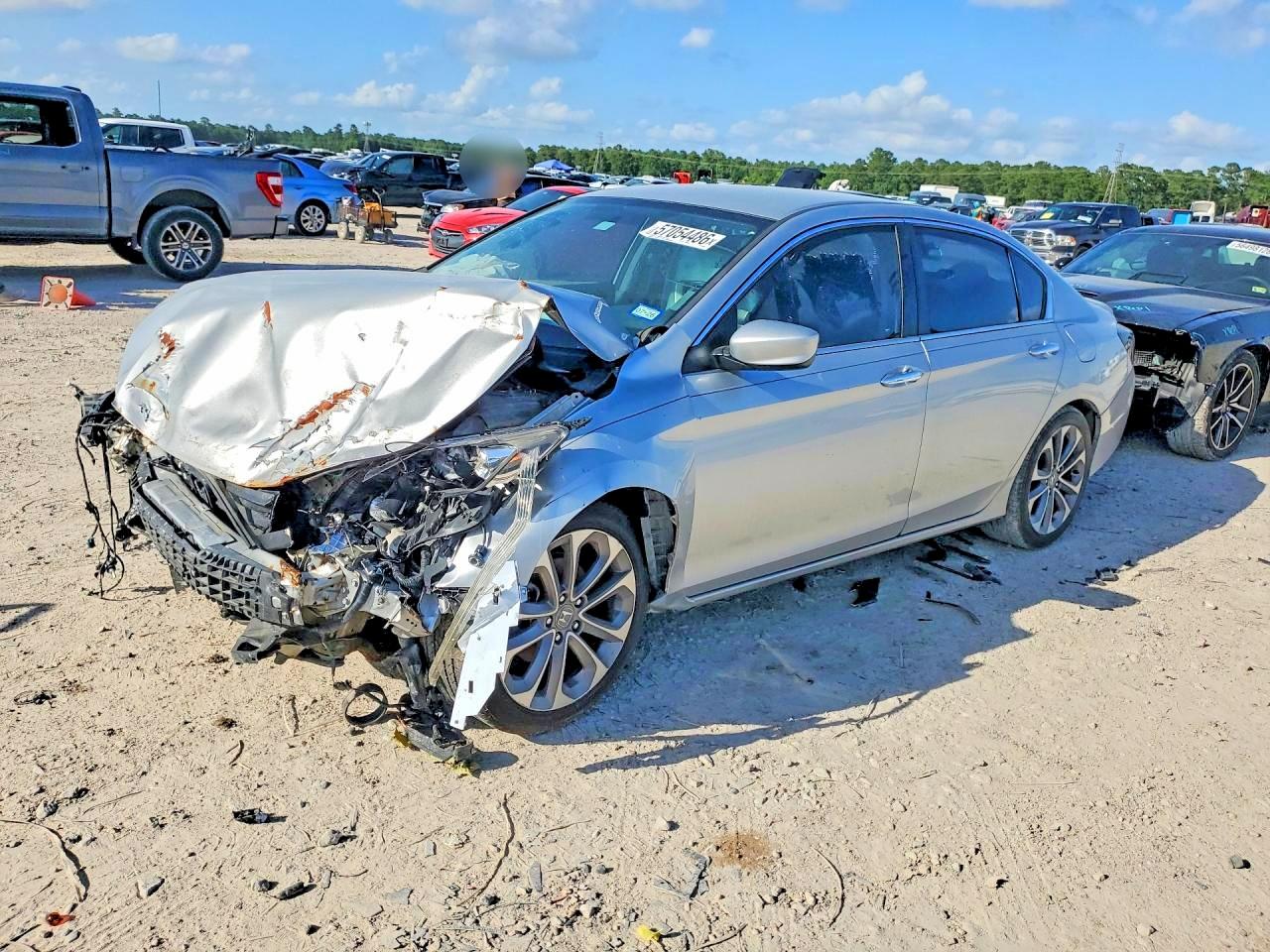 2013 Honda Accord Sport Silver vin: 1HGCR2F54DA090398