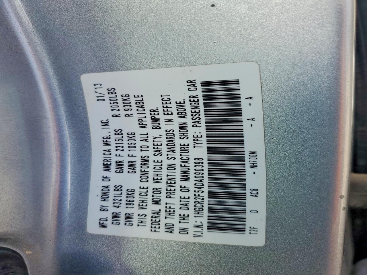 2013 Honda Accord Sport Silver vin: 1HGCR2F54DA090398