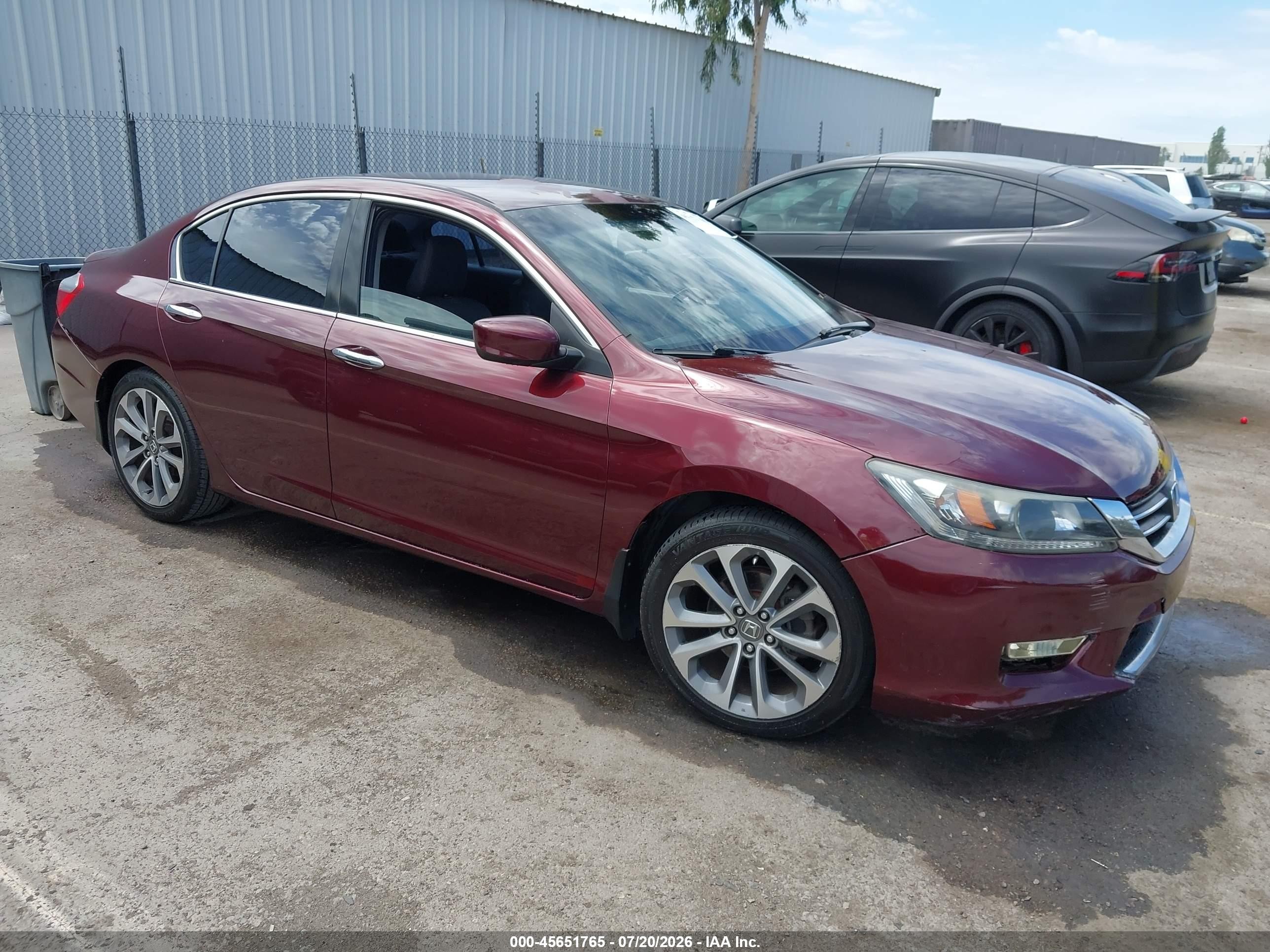 2013 Honda Accord Sport Burgundy vin: 1HGCR2F54DA272070