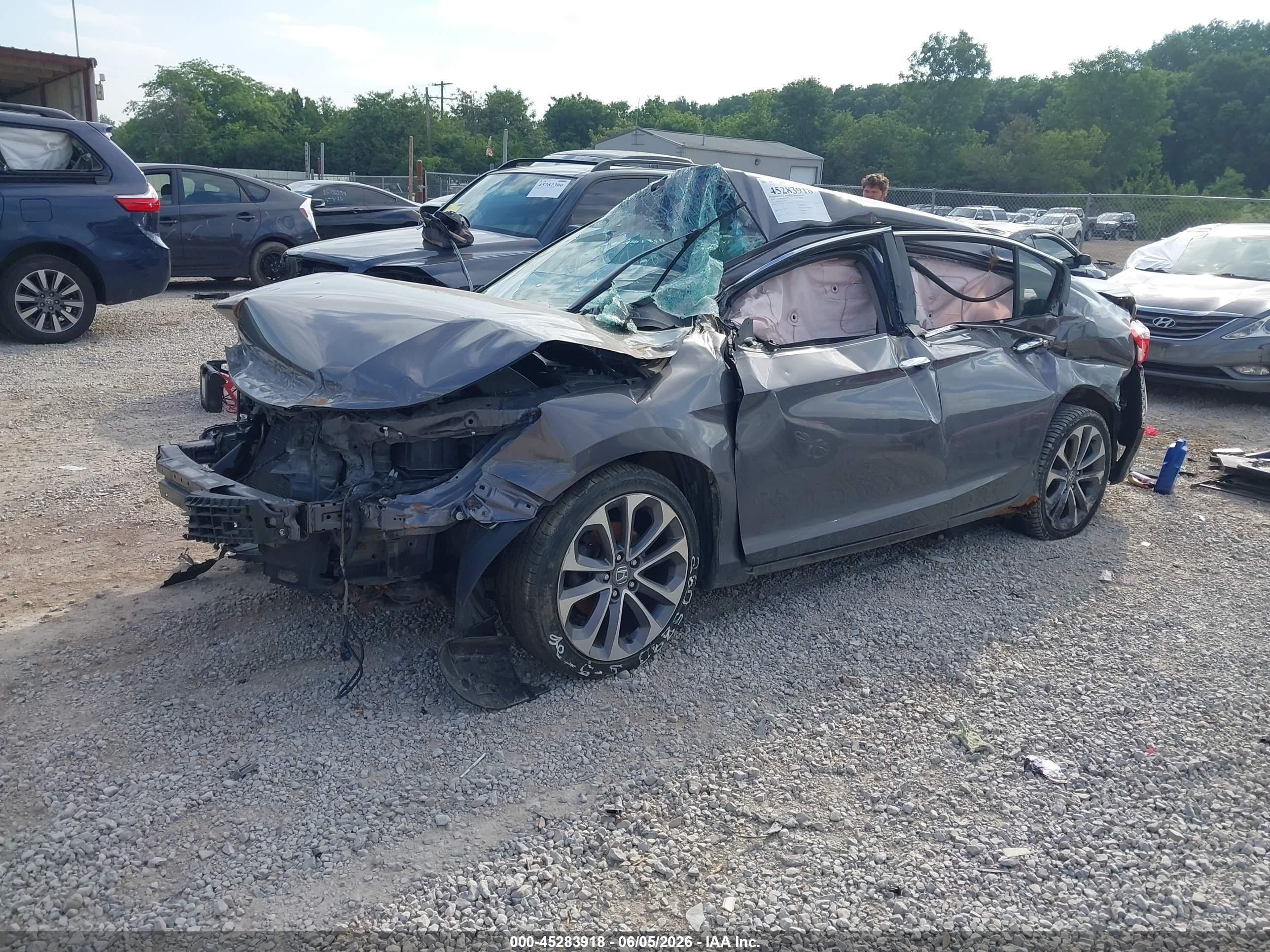 2014 Honda Accord Sport Gray vin: 1HGCR2F54EA024693