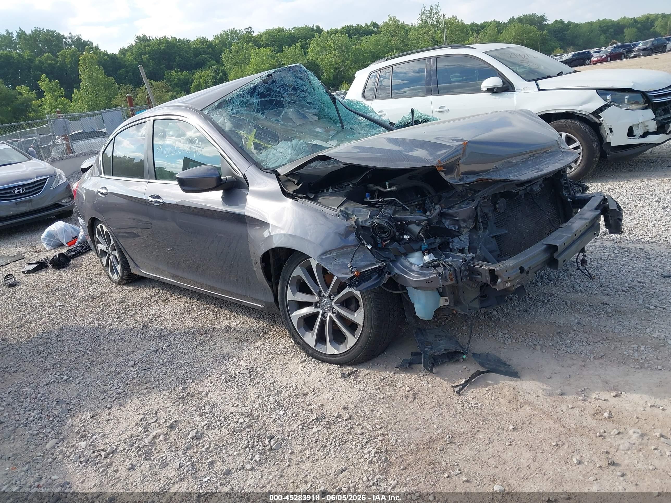 2014 Honda Accord Sport Серый vin: 1HGCR2F54EA024693