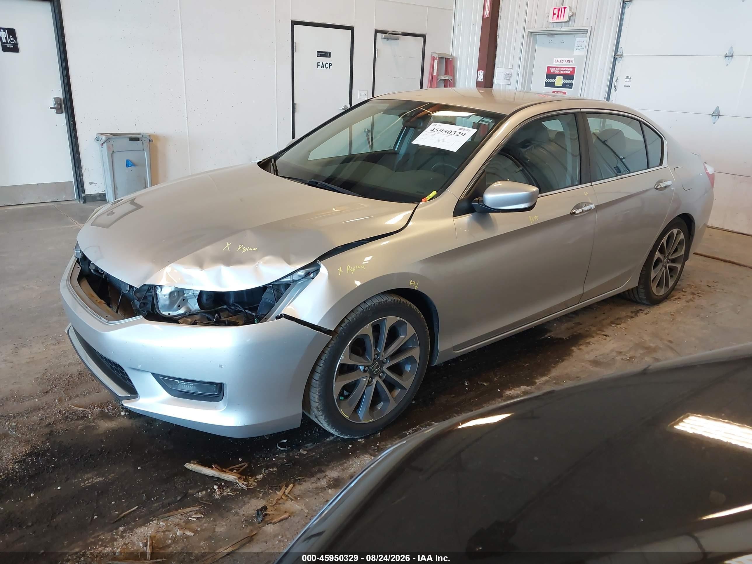 2014 Honda Accord Sport Silver vin: 1HGCR2F54EA062022