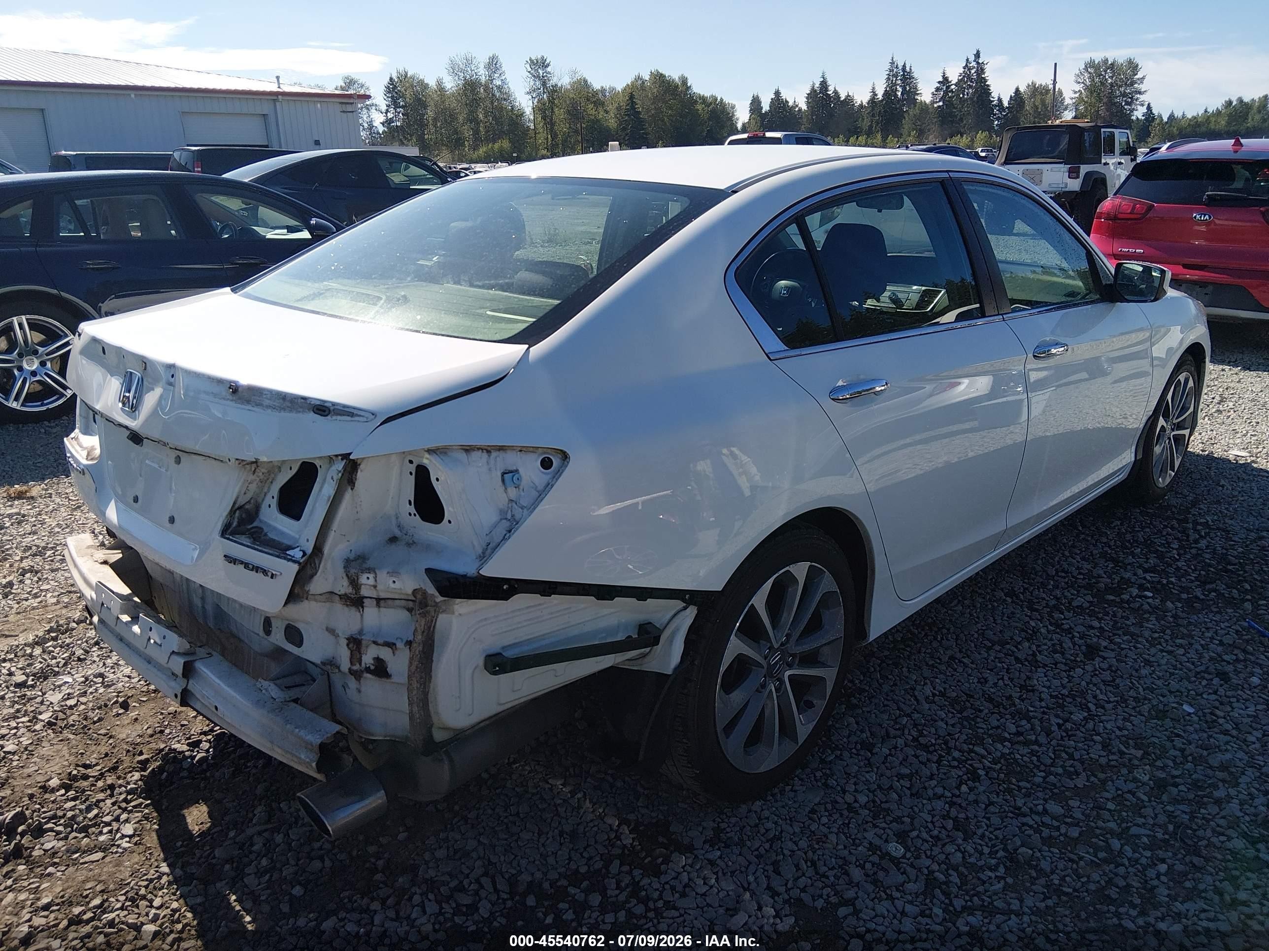 2014 Honda Accord Sport White vin: 1HGCR2F54EA068418