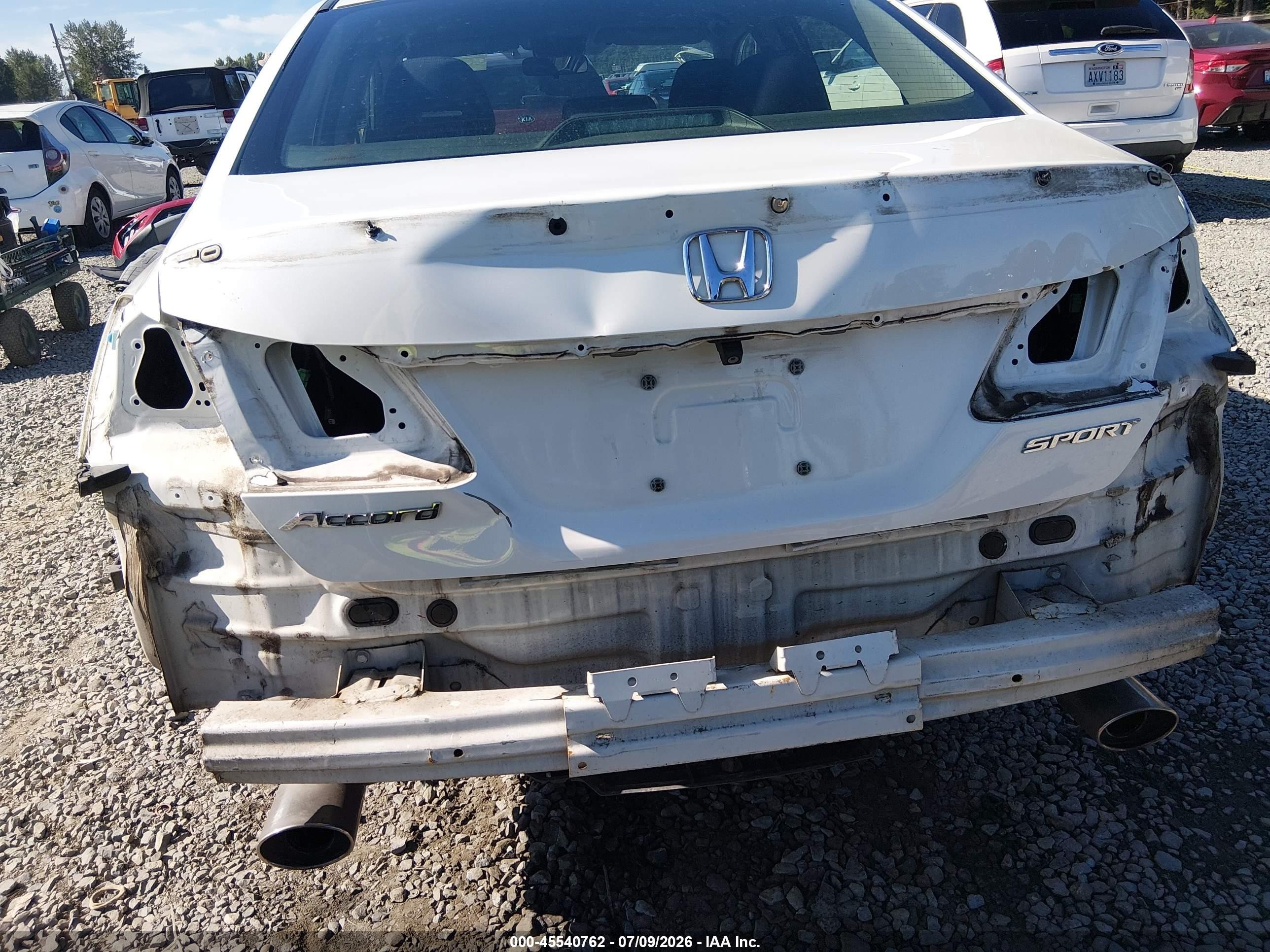 2014 Honda Accord Sport White vin: 1HGCR2F54EA068418