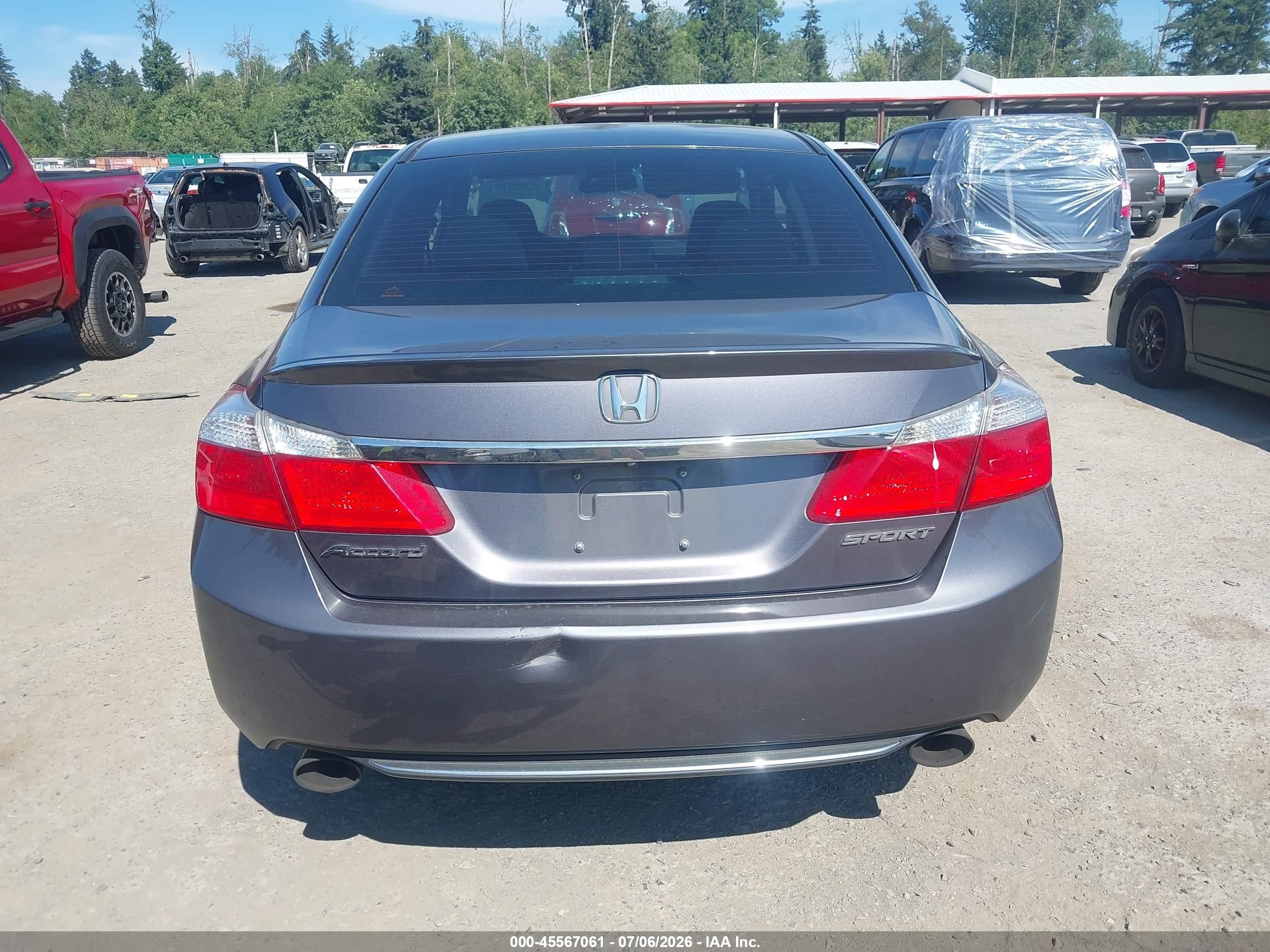 2015 Honda Accord Sport Gray vin: 1HGCR2F54FA023125