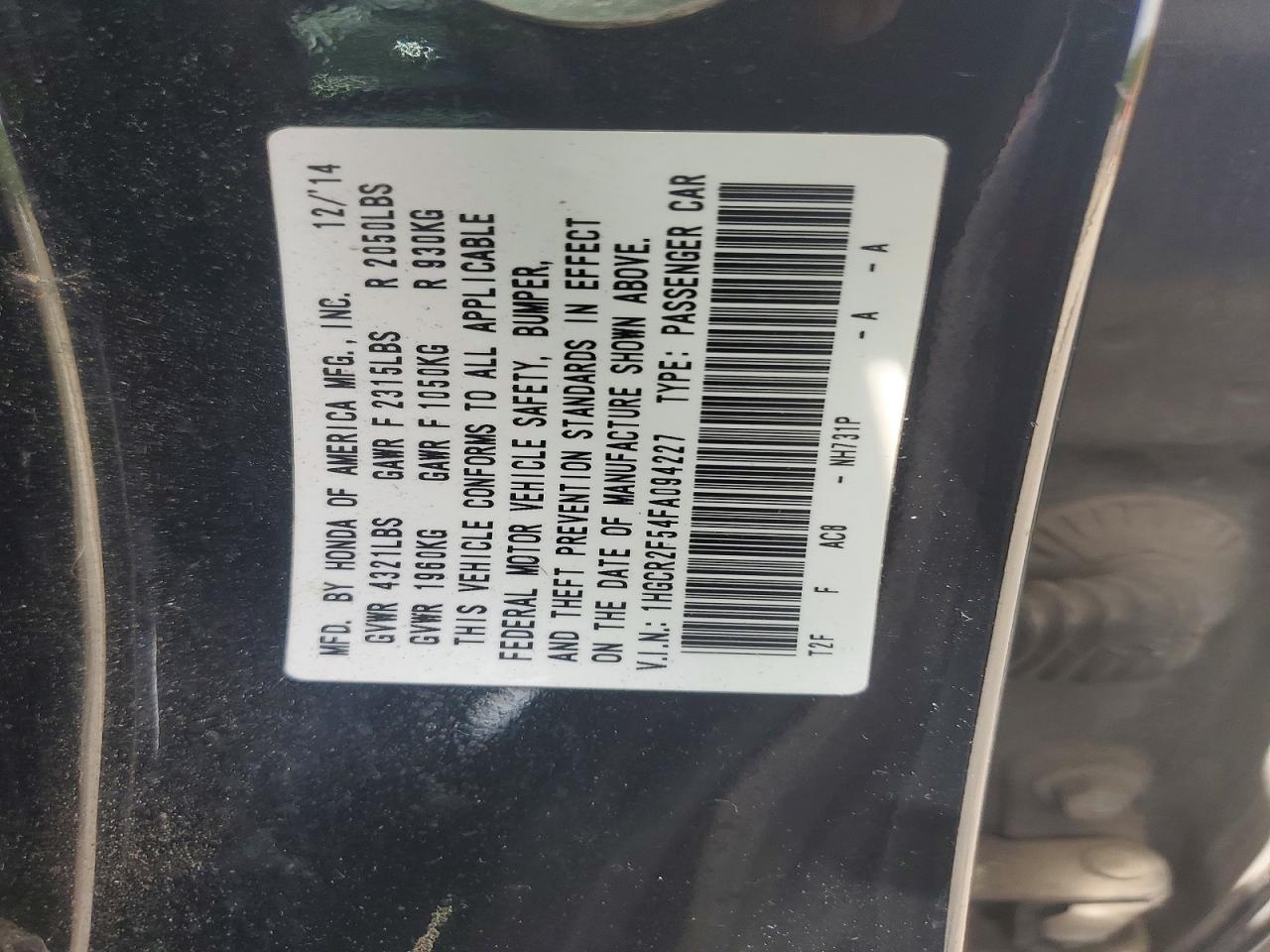 2015 Honda Accord Sport Black vin: 1HGCR2F54FA094227