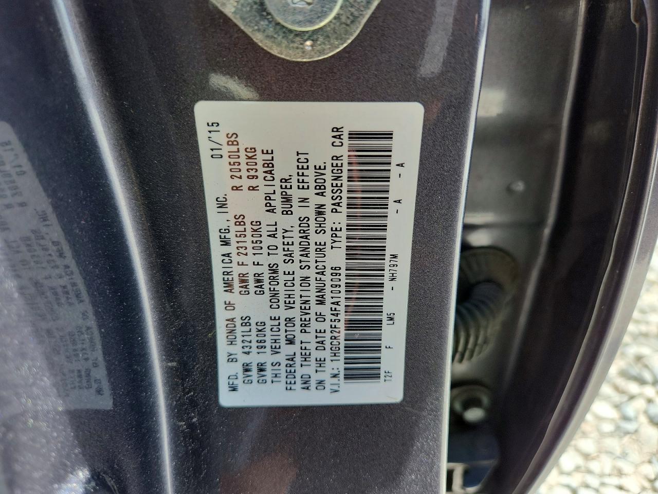 2015 Honda Accord Sport Gray vin: 1HGCR2F54FA109096