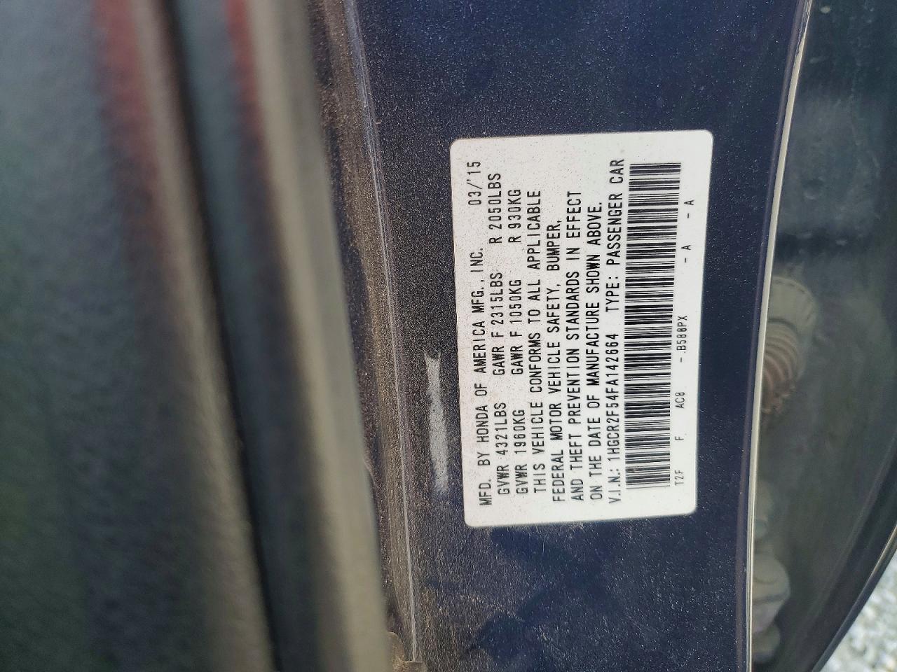 2015 Honda Accord Sport Синий vin: 1HGCR2F54FA142664