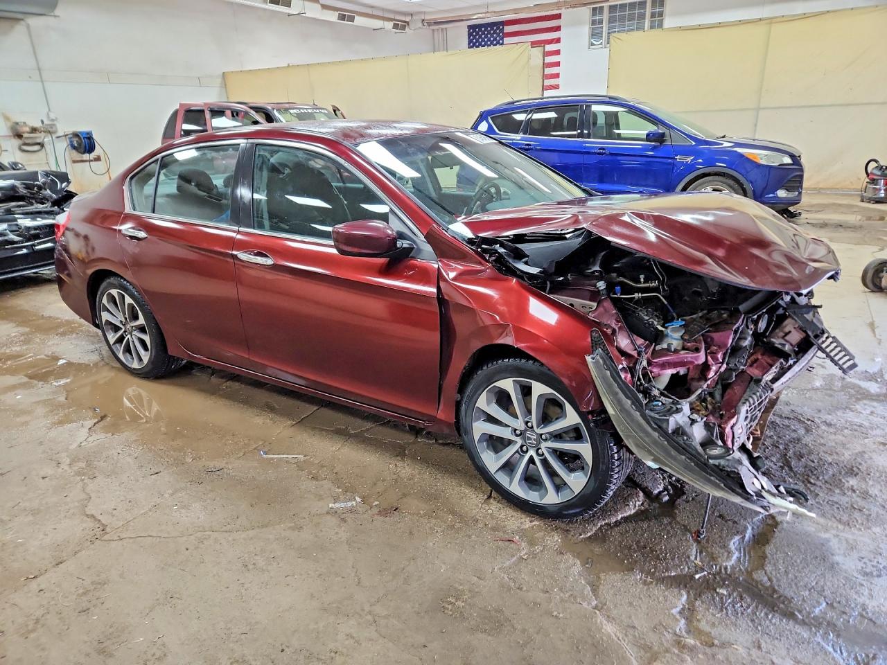 2015 Honda Accord Sport Burgundy vin: 1HGCR2F54FA166141