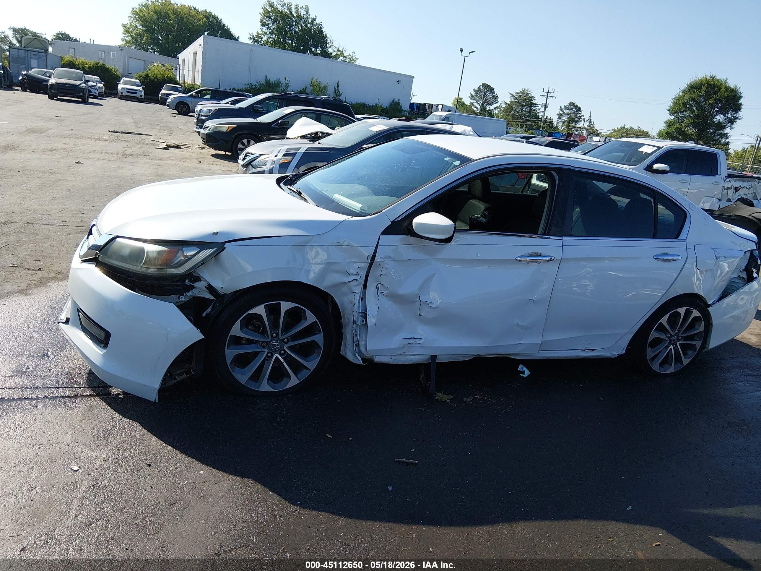2015 Honda Accord Sport White vin: 1HGCR2F54FA176541