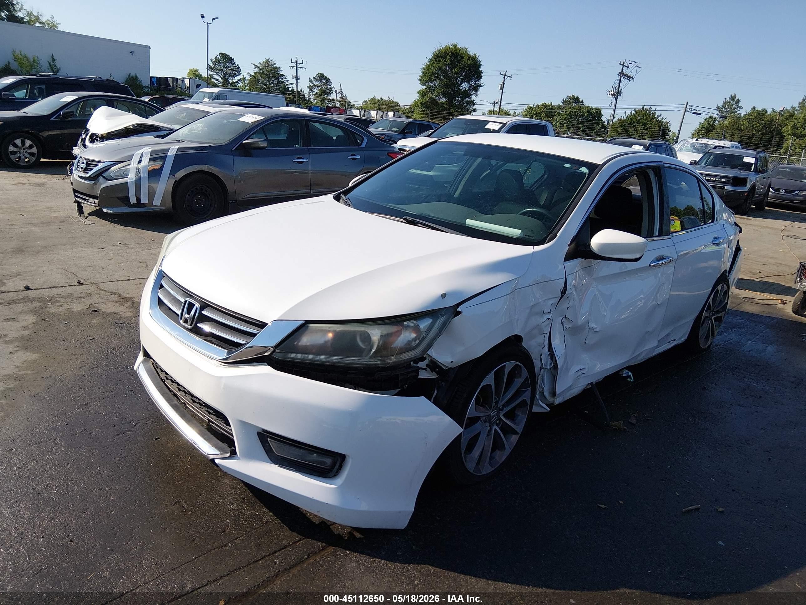 2015 Honda Accord Sport White vin: 1HGCR2F54FA176541