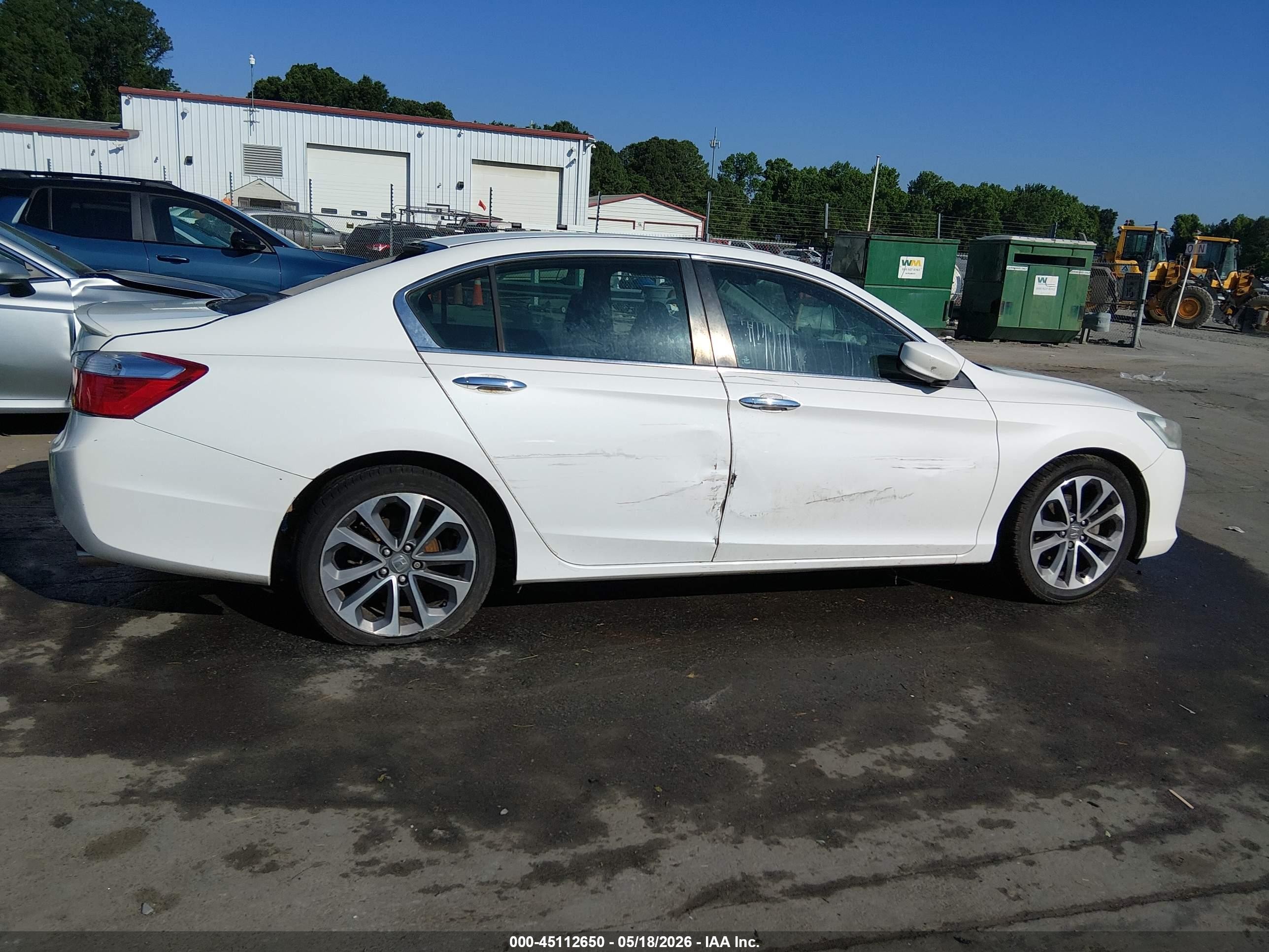 2015 Honda Accord Sport White vin: 1HGCR2F54FA176541