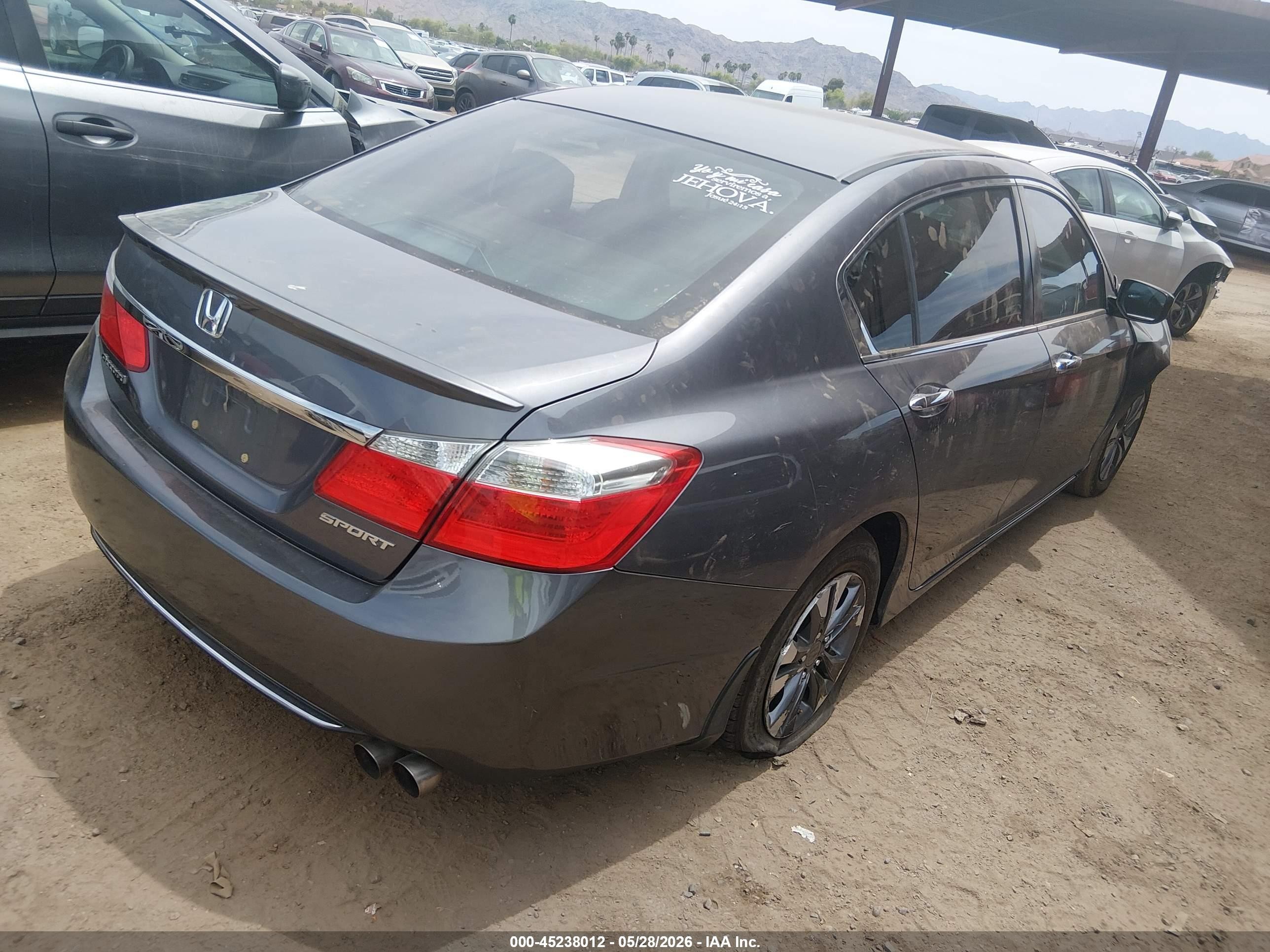 2015 Honda Accord Sport Gray vin: 1HGCR2F54FA244482