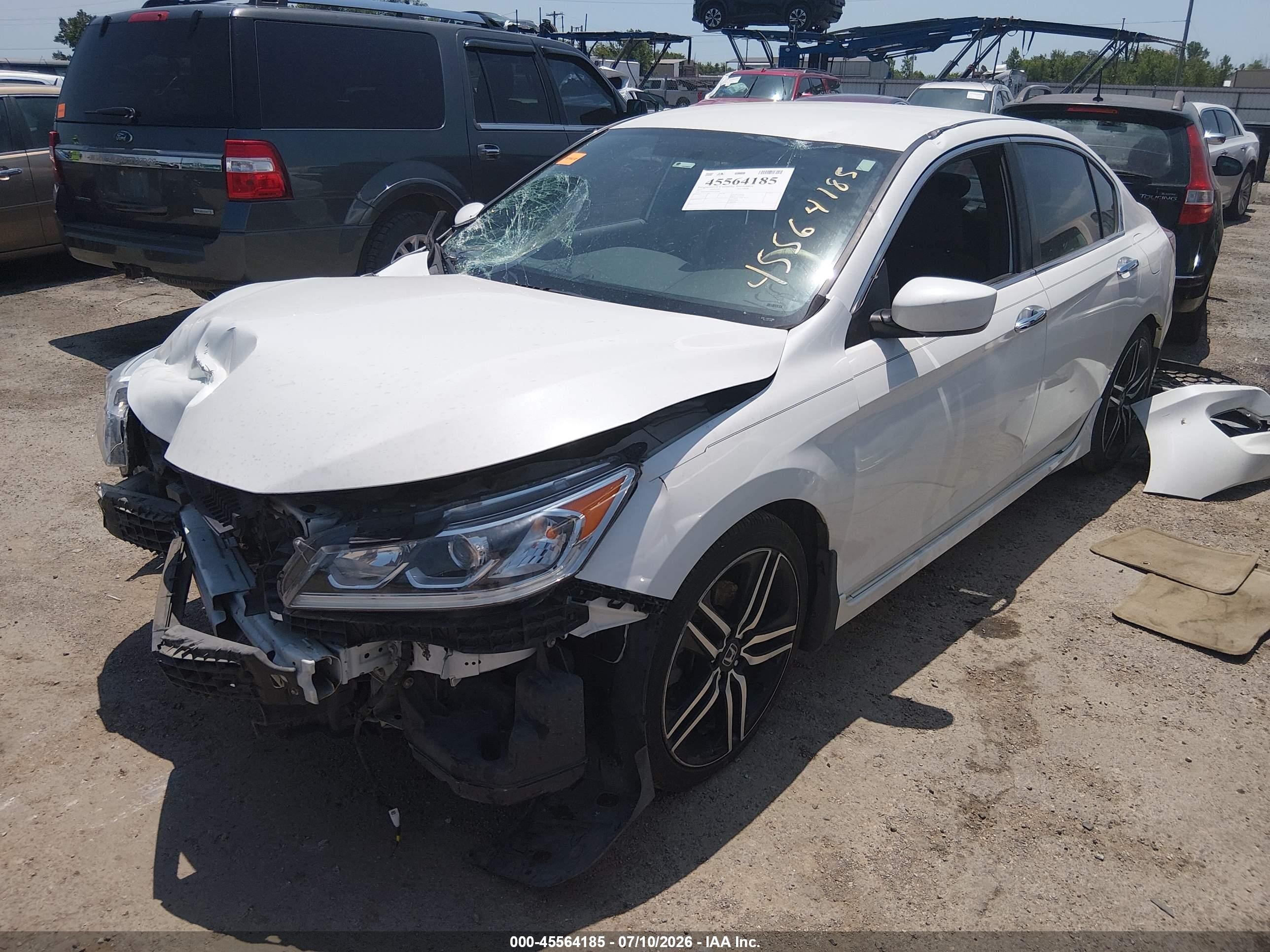 2017 Honda Accord Sport White vin: 1HGCR2F54HA187266