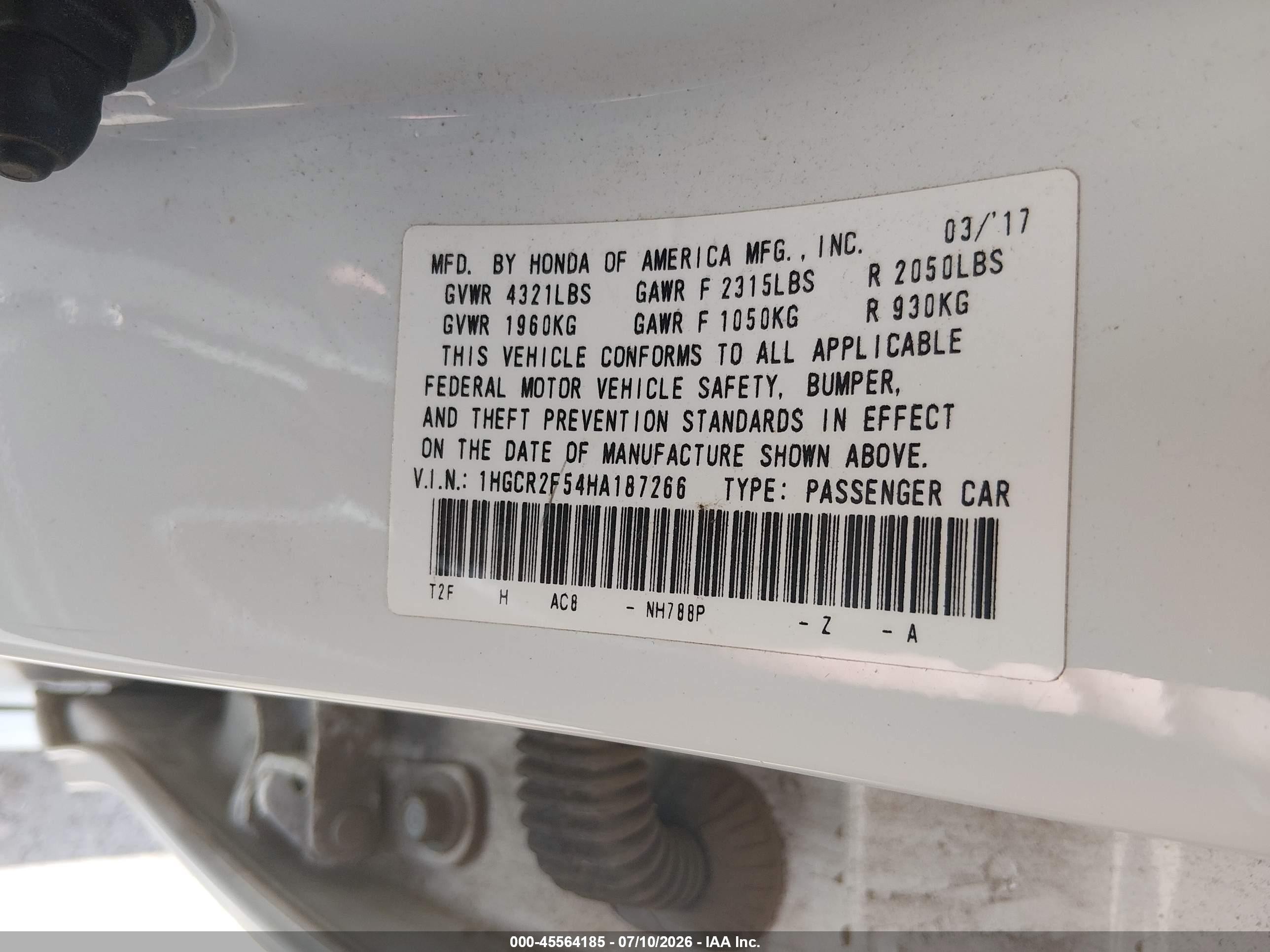 2017 Honda Accord Sport White vin: 1HGCR2F54HA187266