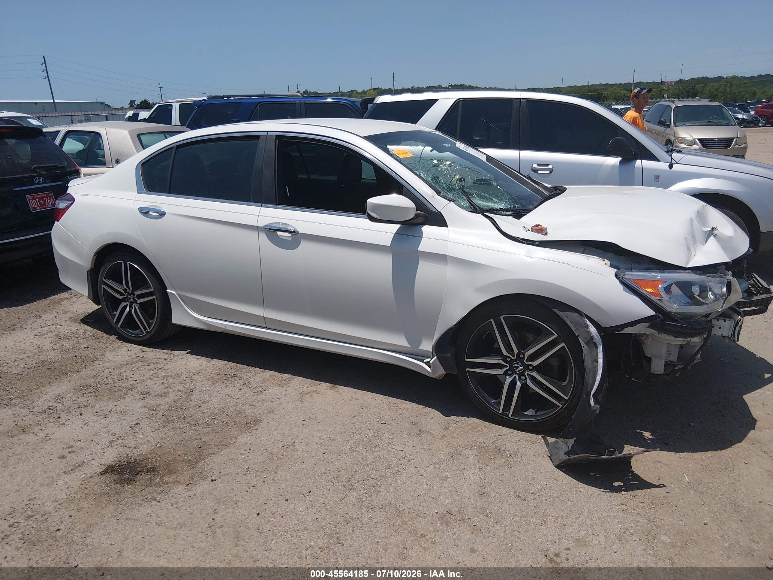 2017 Honda Accord Sport White vin: 1HGCR2F54HA187266