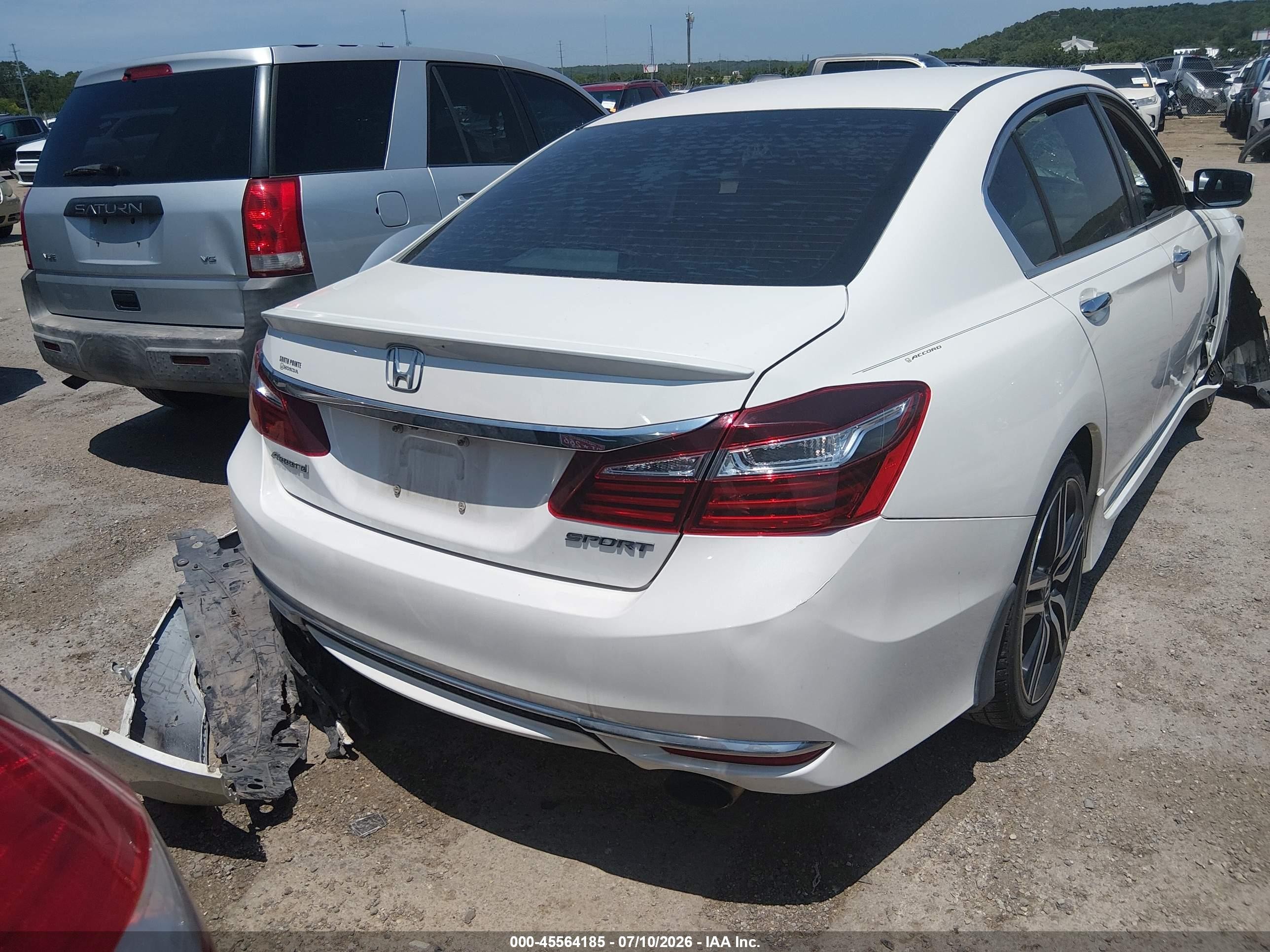 2017 Honda Accord Sport White vin: 1HGCR2F54HA187266