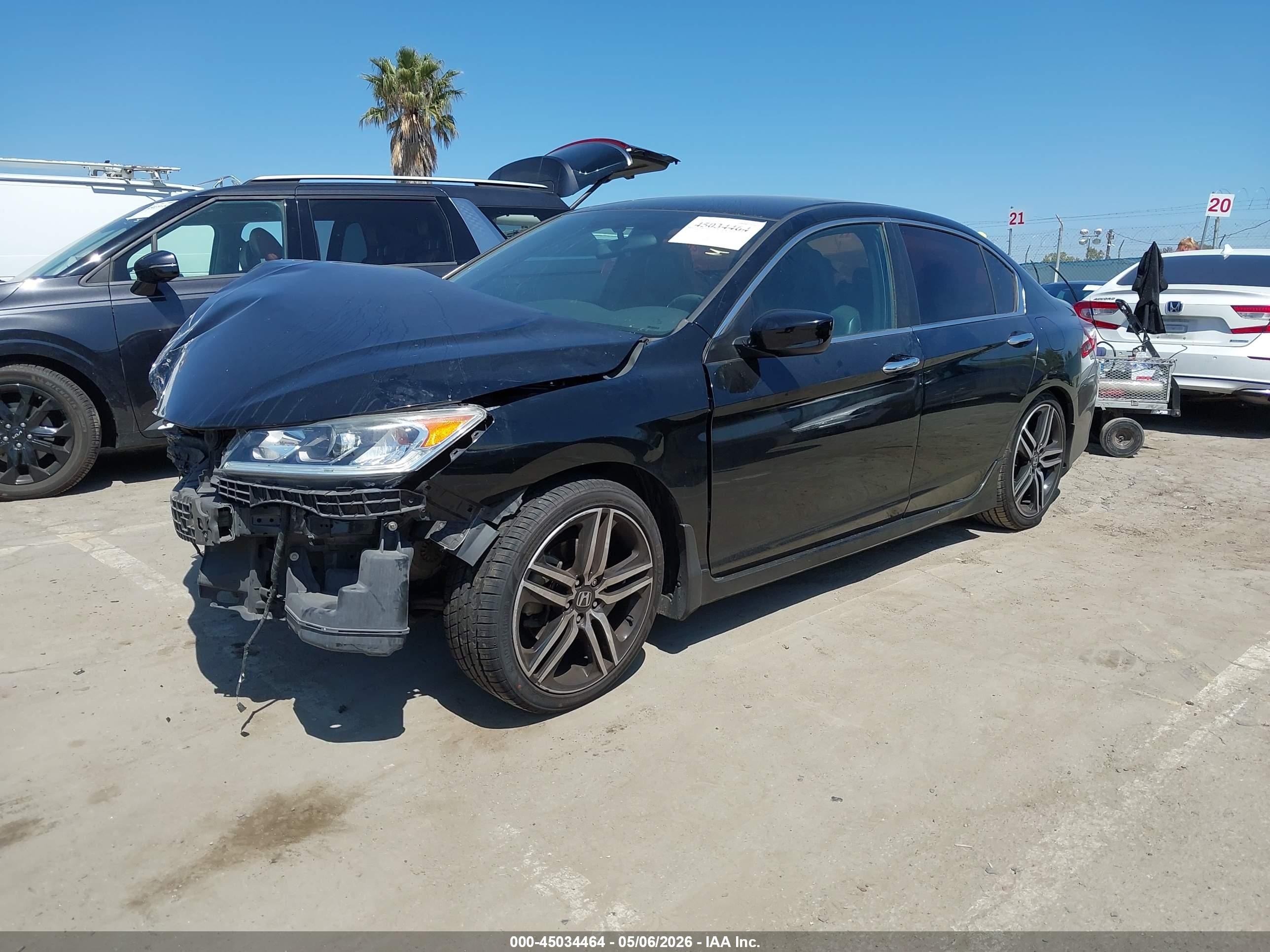 2017 Honda Accord Sport Черный vin: 1HGCR2F54HA279512