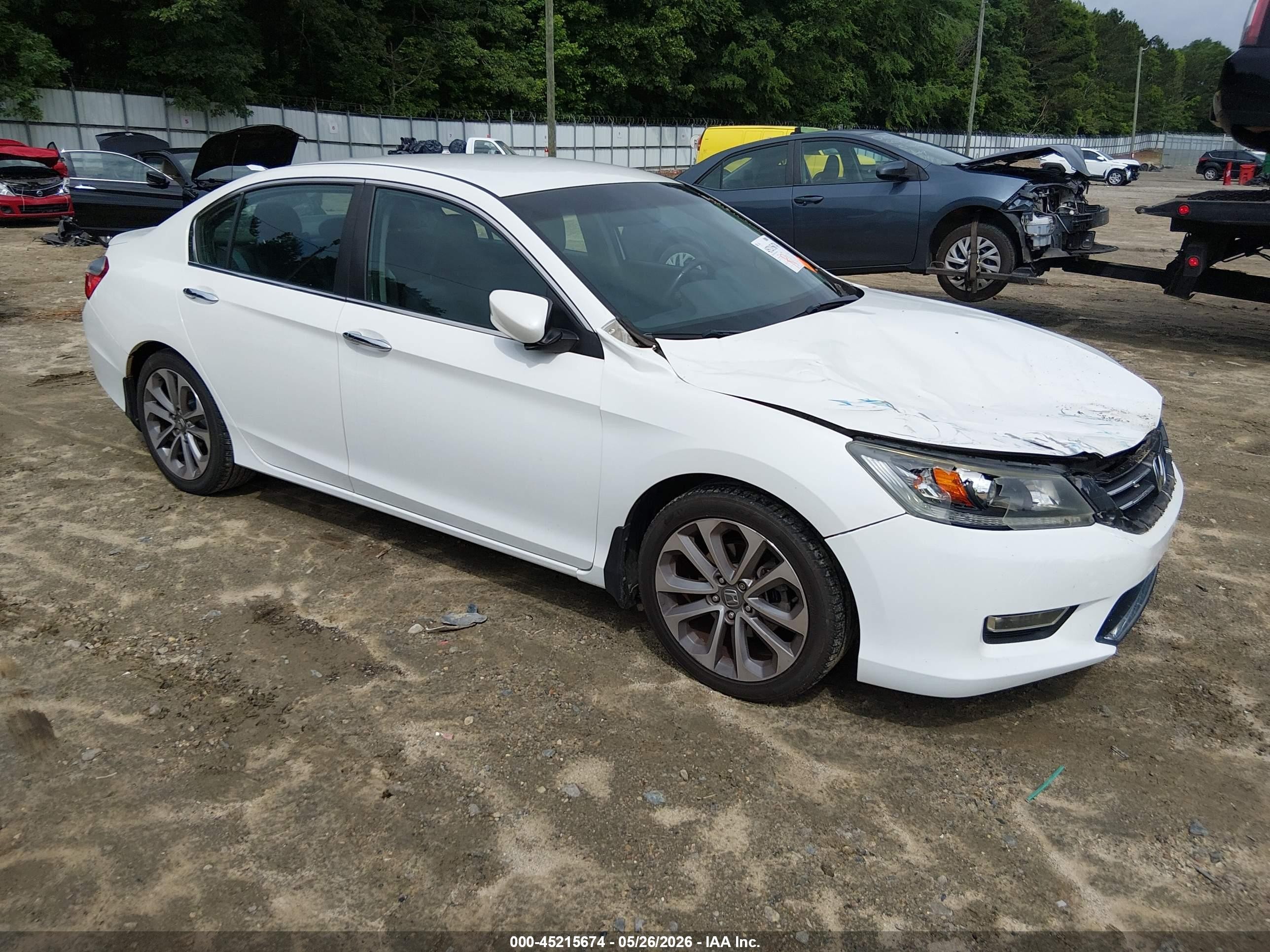 2013 Honda Accord Sport White vin: 1HGCR2F55DA045275