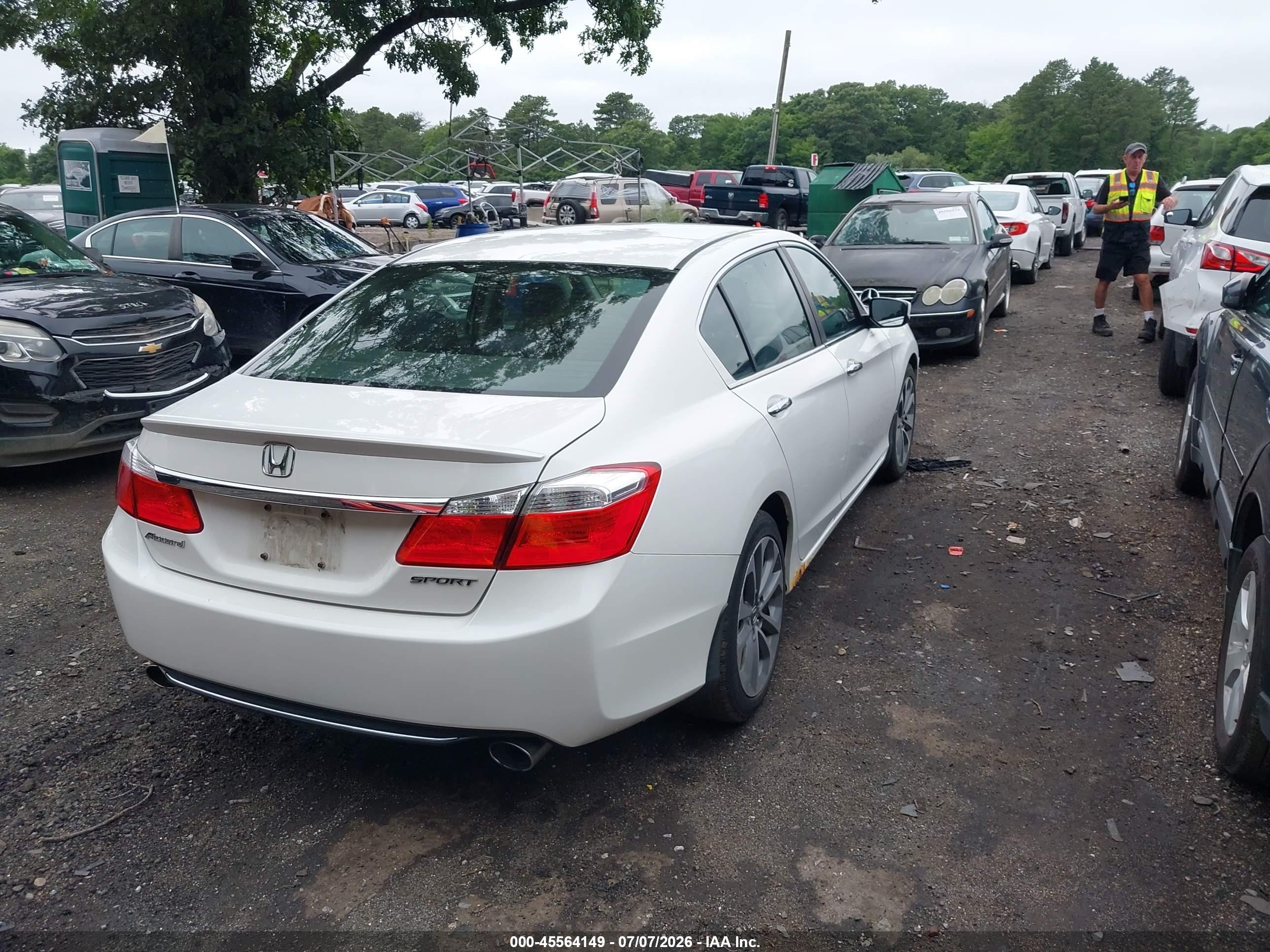2013 Honda Accord Sport White vin: 1HGCR2F55DA215408