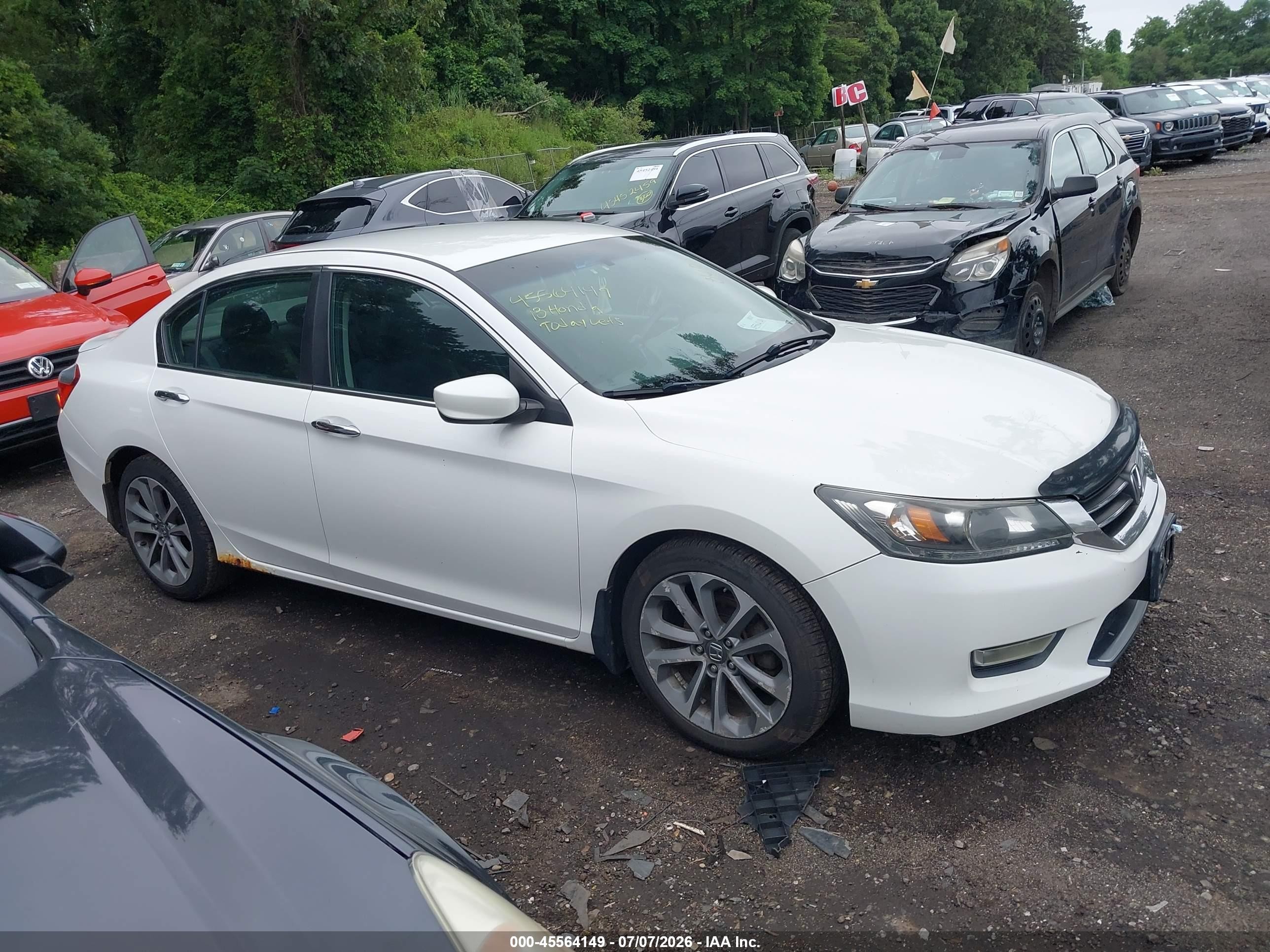2013 Honda Accord Sport White vin: 1HGCR2F55DA215408
