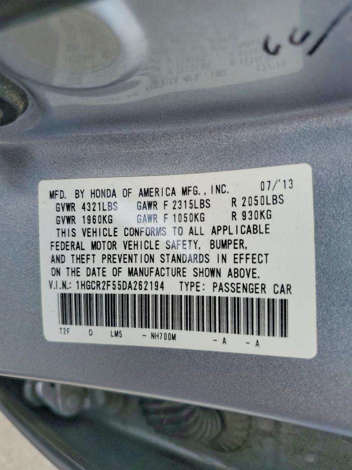 2013 Honda Accord Sport Silver vin: 1HGCR2F55DA262194