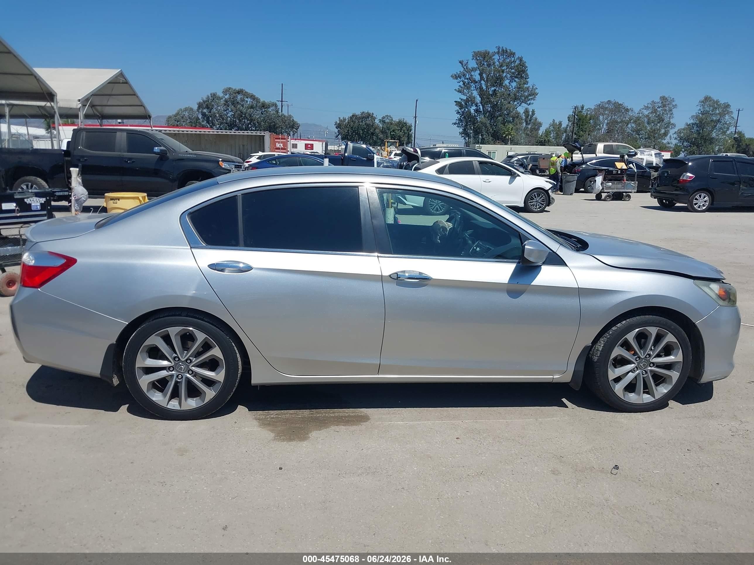 2014 Honda Accord Sport Silver vin: 1HGCR2F55EA009121